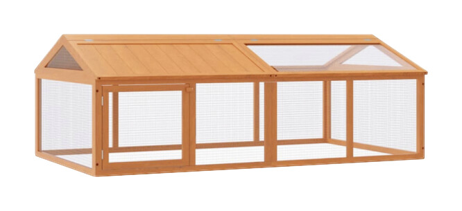 vidaXL Freilaufgehege braun Kiefer B/H/L: ca. 112,5x74x200 cm