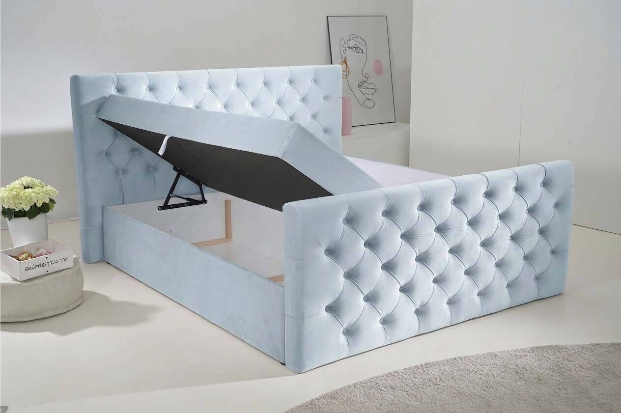 Boxbett Glow hellblau B/H/T: ca. 160x110x224 cm