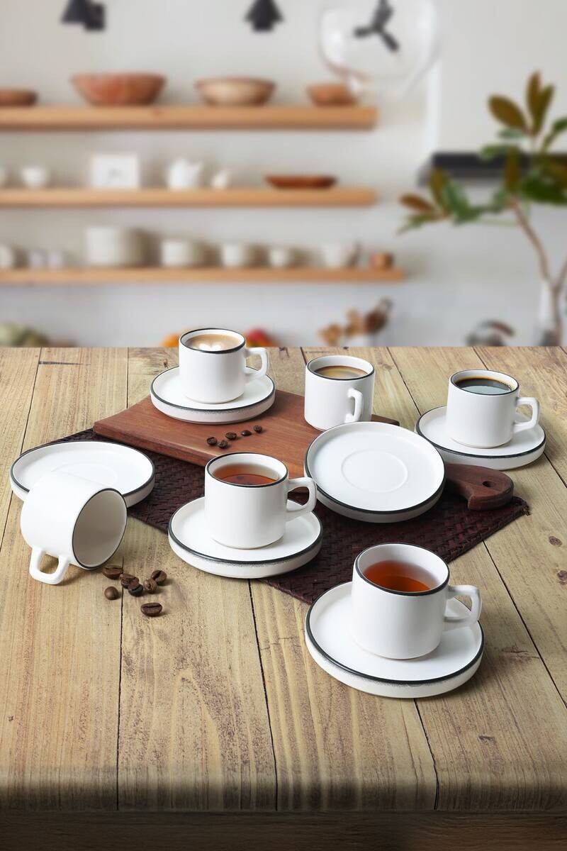 HermiaConcept Teetasse 12-tlg. weiß Steingut