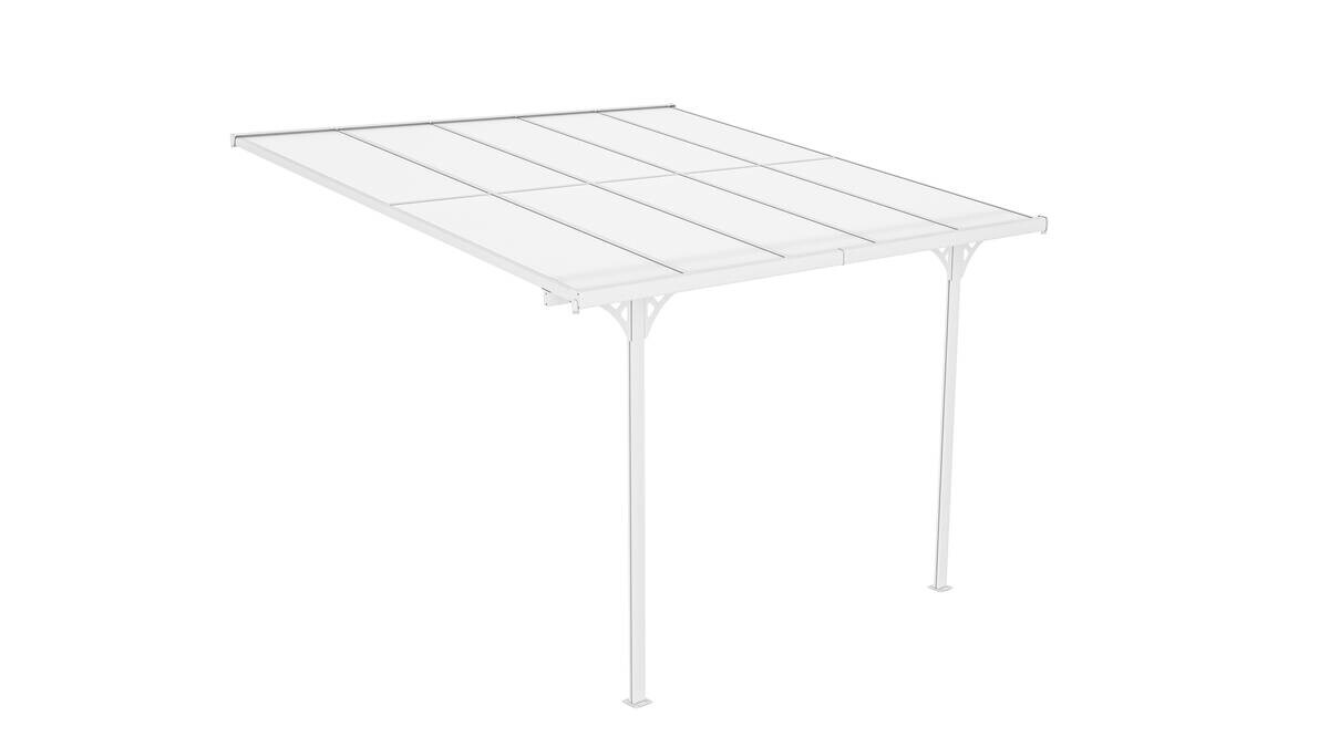 Westmann Terrassenüberdachung Bruce weiß Aluminium B/H/L: ca. 313x270x300 cm