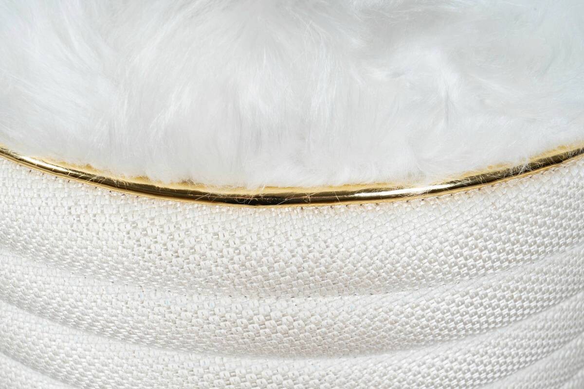 360 Living Hocker Doric 320 elfenbein gold H/D: ca. 50x42 cm