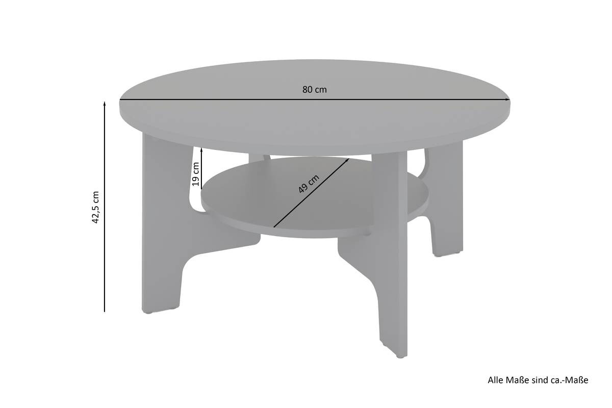 byLIVING Couchtisch JONNY weiß Holzwerkstoff