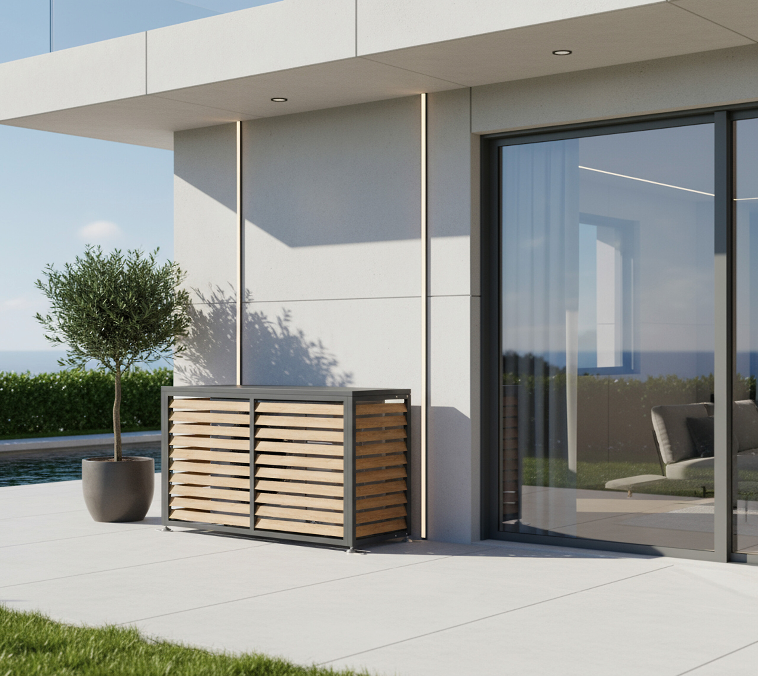 Westmann Verkleidung Wärmepumpe Boxa Holzoptik B/H/L: ca. 140x97x56 cm