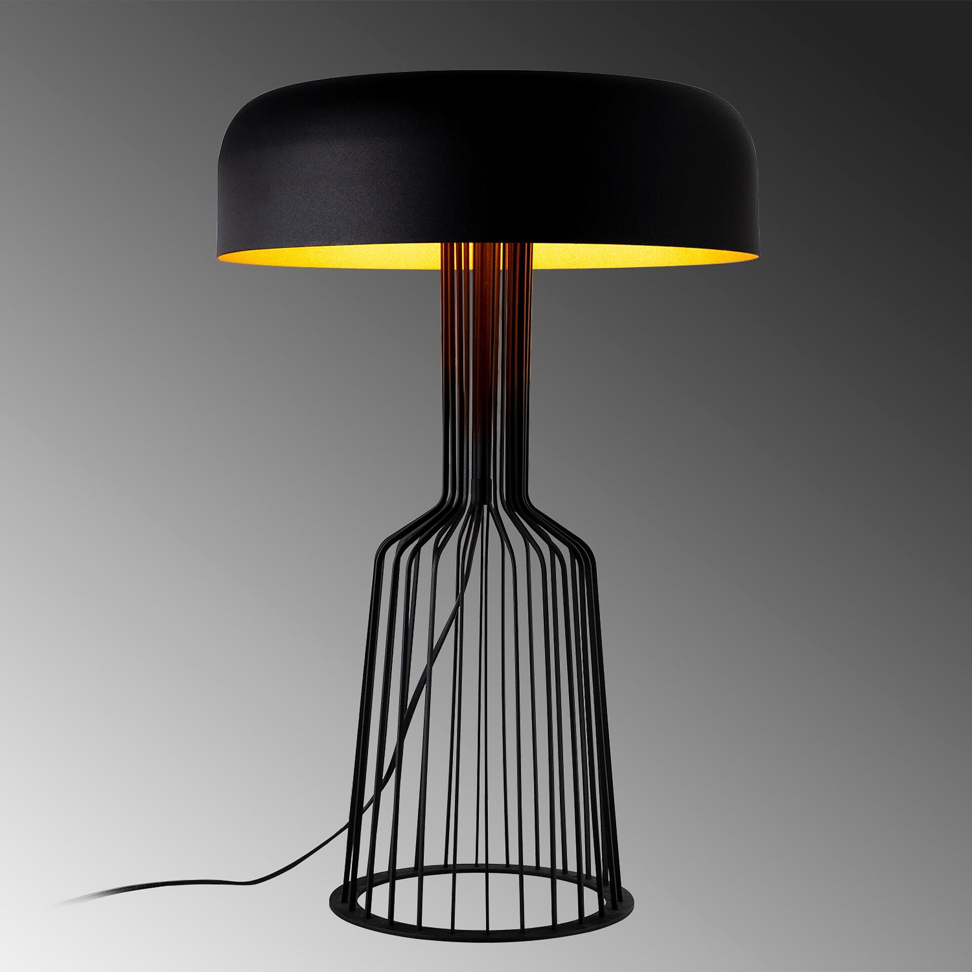 Opviq Tischleuchte gold schwarz Eisen B/H/L: ca. 36x57x36 cm E27 1 Brennstellen