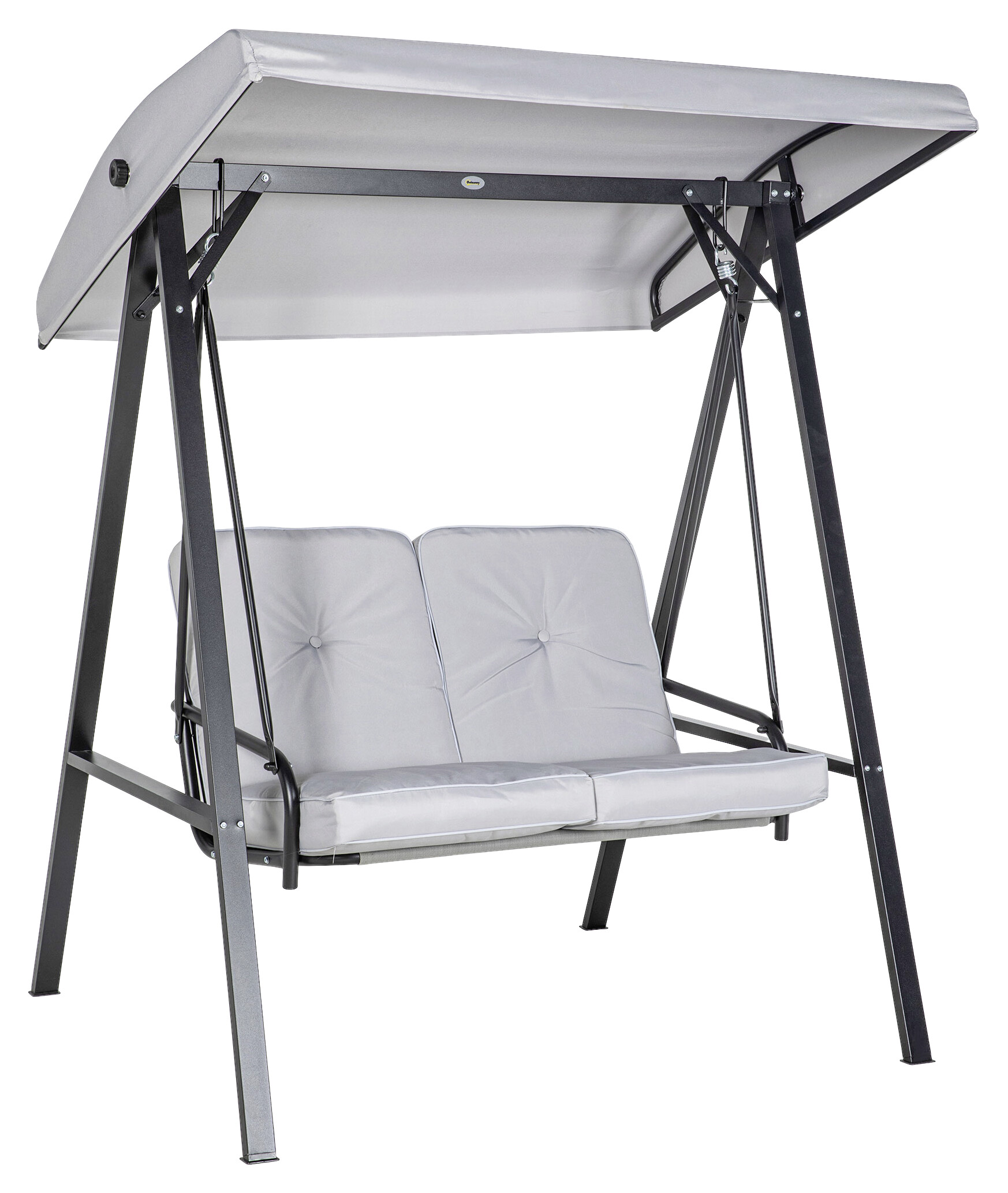 Outsunny Hollywoodschaukel grau Stahl B/H/L: ca. 116x172x145 cm