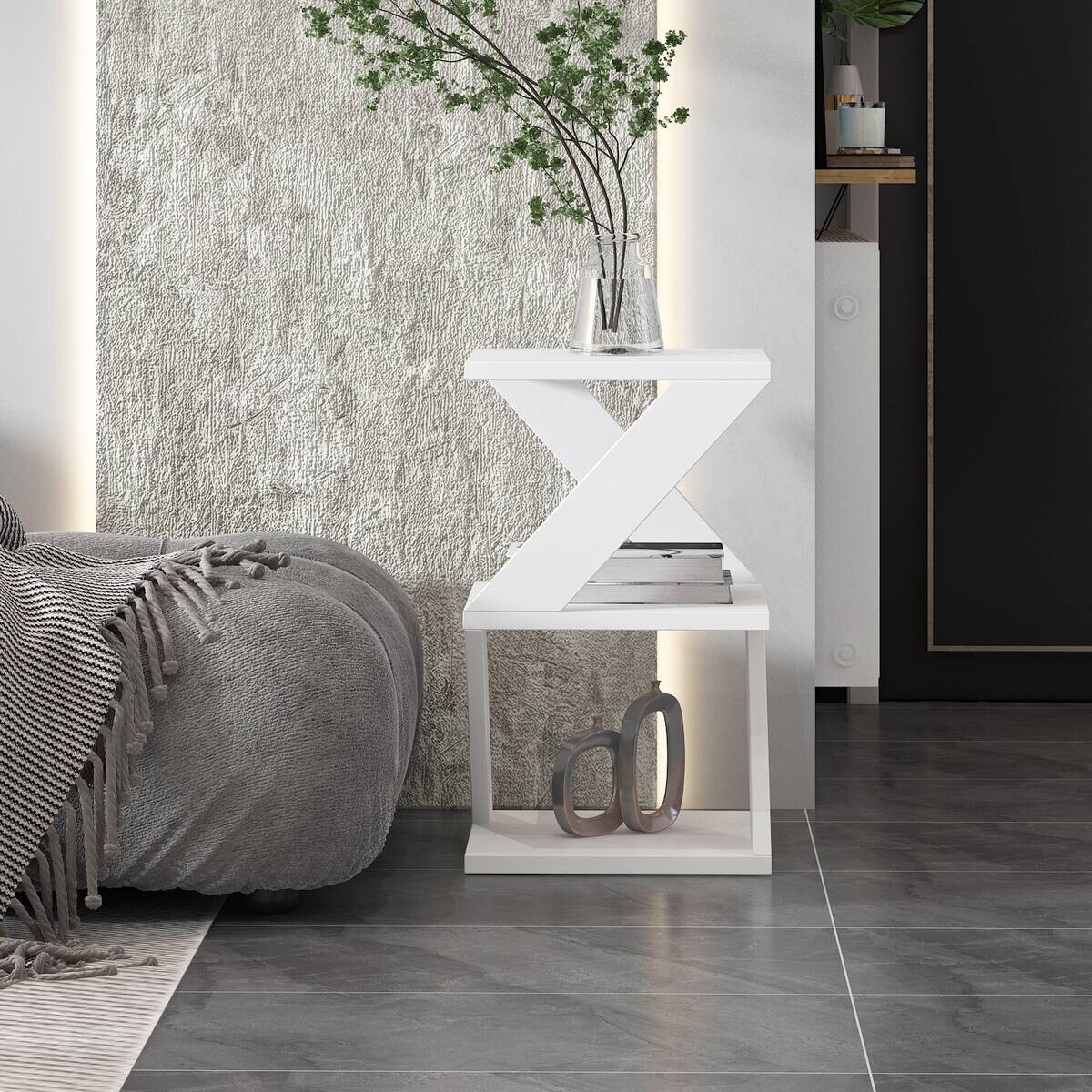 Beistelltisch Tulpe weiß Spanplatte B/H/T: ca. 29,6x54,2x29,6 cm