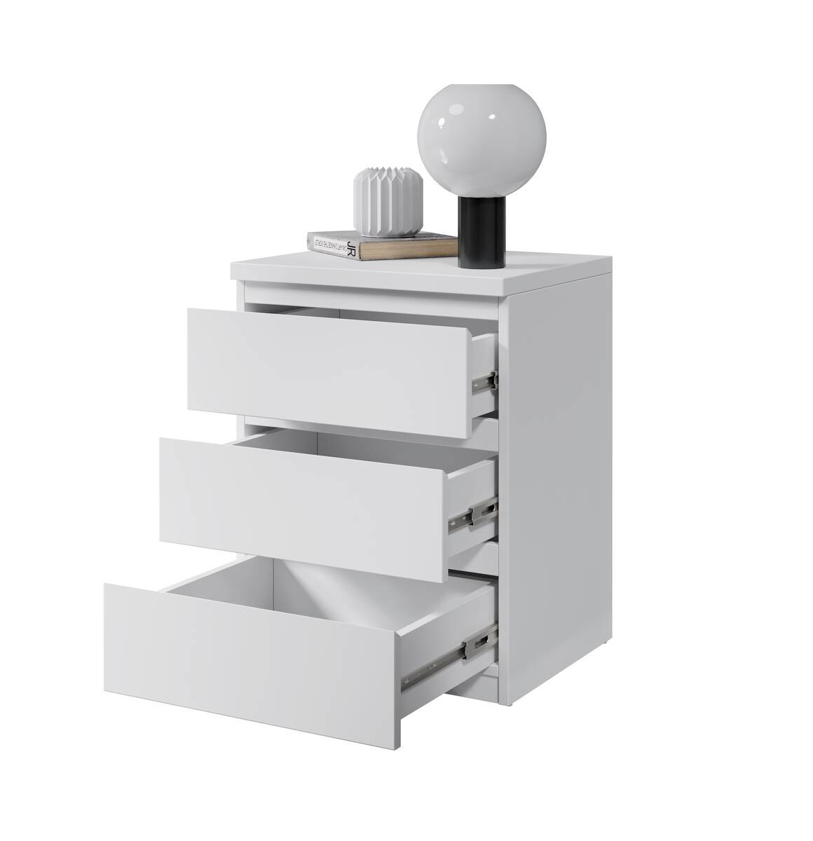 Nachtkonsole Olli weiß B/H/T: ca. 45x61x38 cm