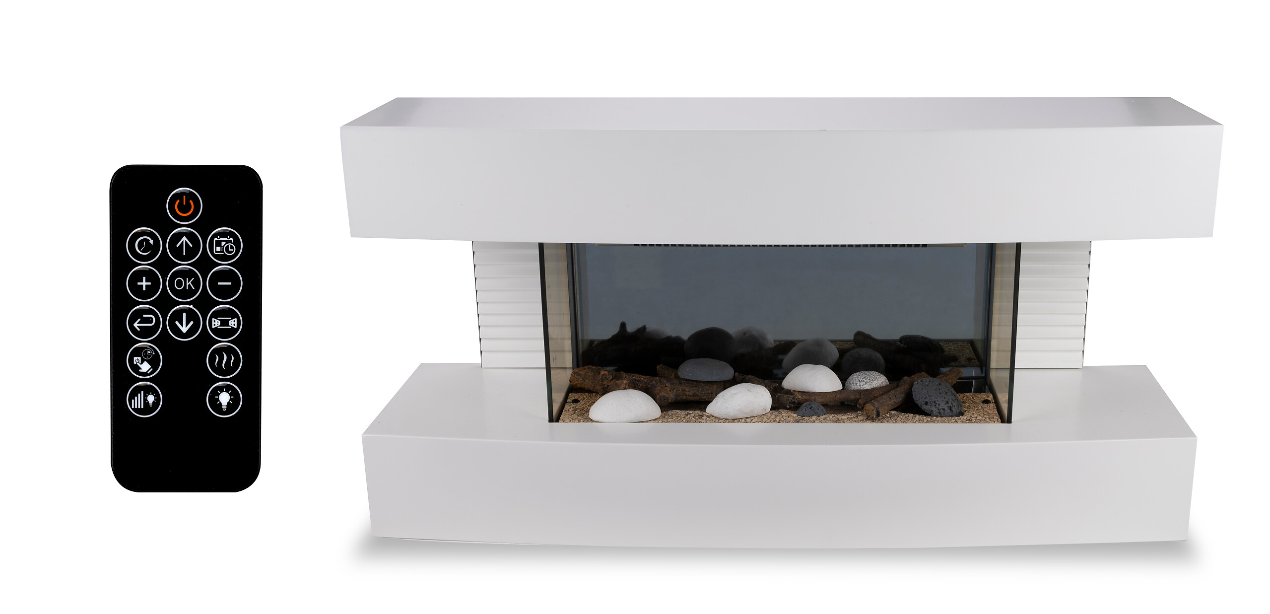 Elektrokamin weiß B/H/L: ca. 20x41,5x81 cm ca. 2000 W