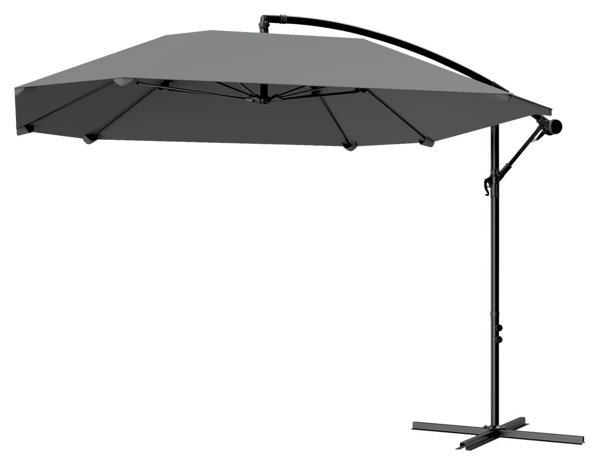 Outsunny Ampelschirm dunkelgrau Metall B/H/L: ca. 260x245x304 cm
