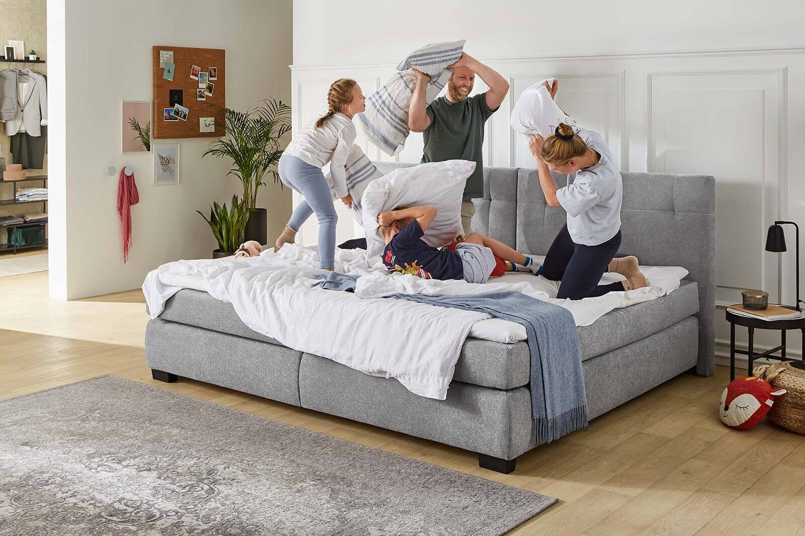 Familienbett grau dunkel Microfaser Liegefläche B/L: ca. 240x200 cm