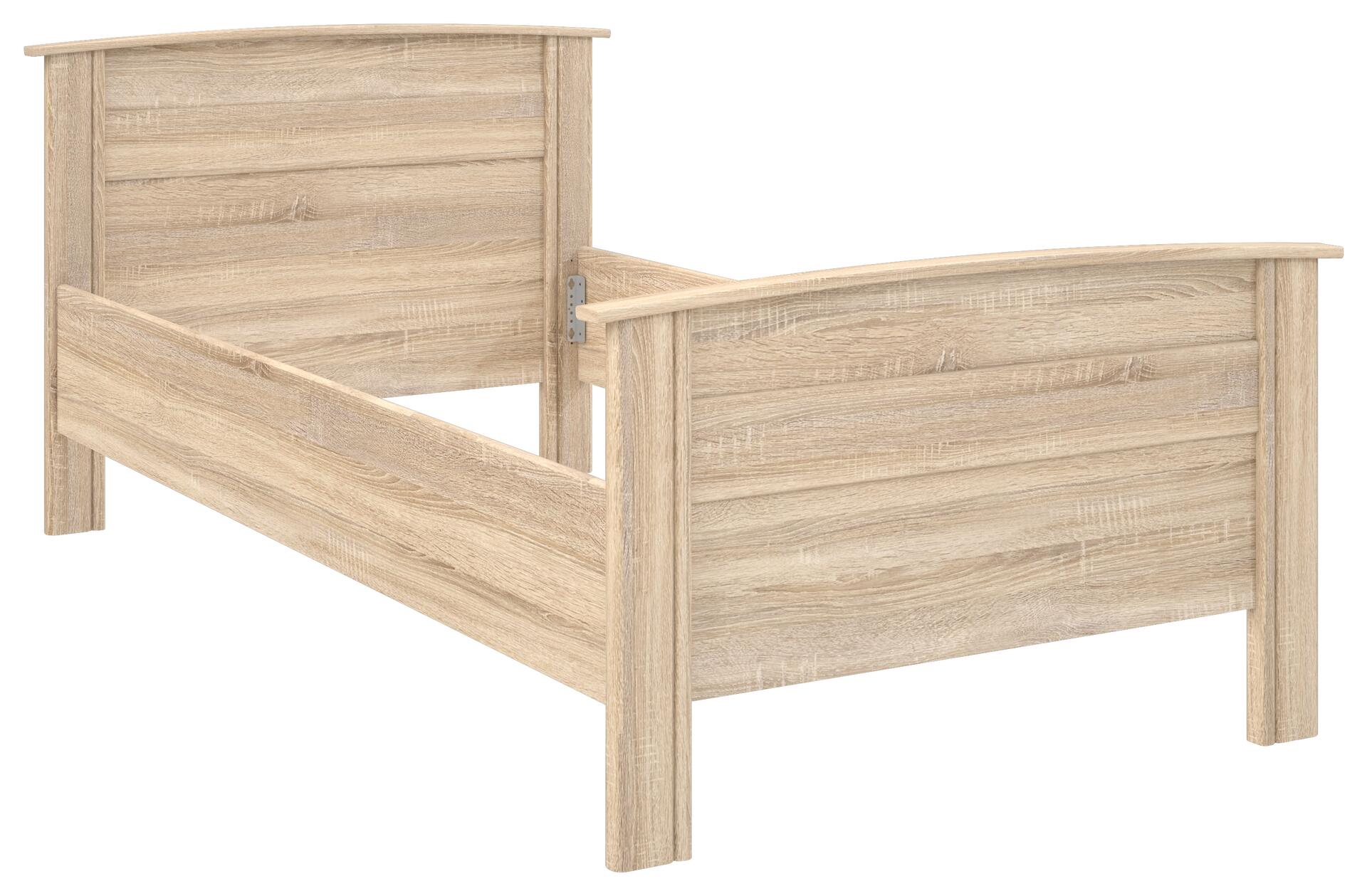 Komfortbett  Eiche Sonoma Nachbildung weiß B/H/T: ca. 115x89,5x203 cm Liegefläche B/L: ca. 100x200 cm