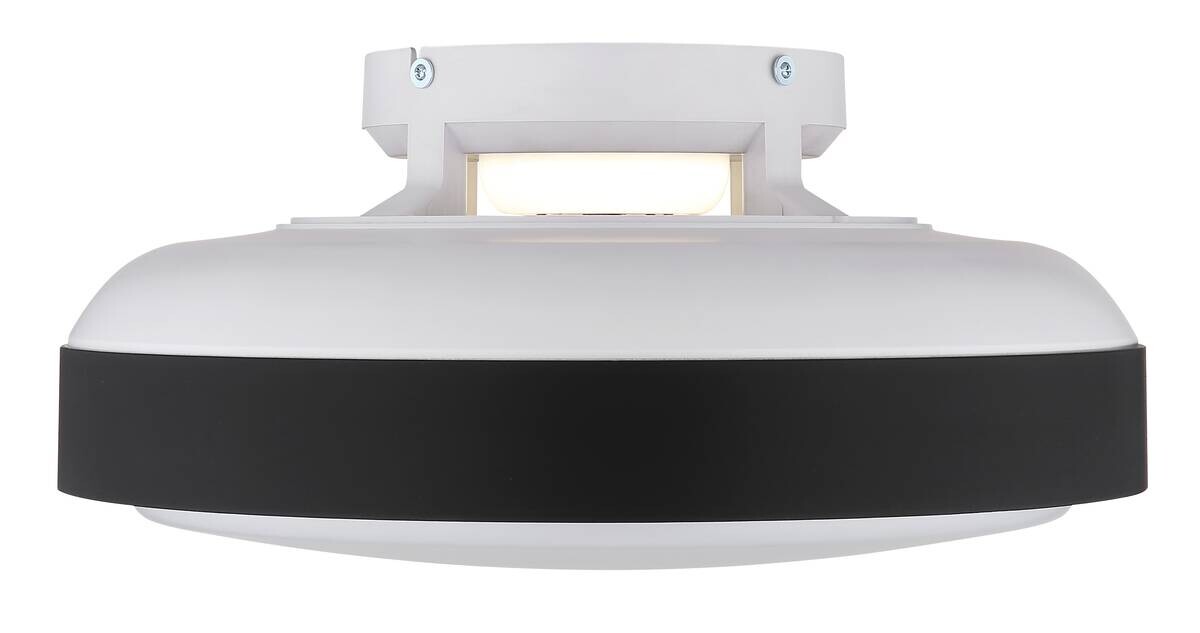 GLOBO LED-Deckenventilator mattschwarz weiß Opal Kunststoff Acryl H/D: ca. 20x45 cm 1 Brennstellen