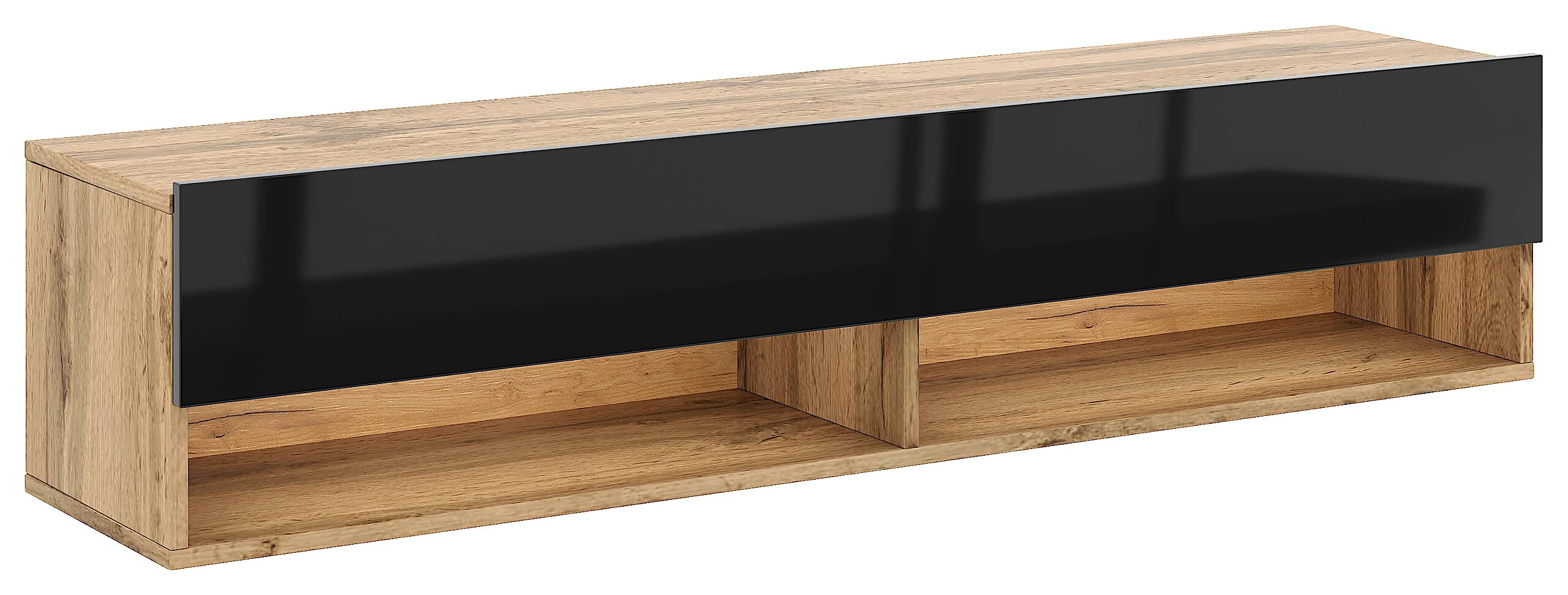 TV-Lowboard TV LOWBOARD DERBY 140 Eiche Wotan Nachbildung schwarz glänzend B/H/T: ca. 140x32,5x31,5 cm