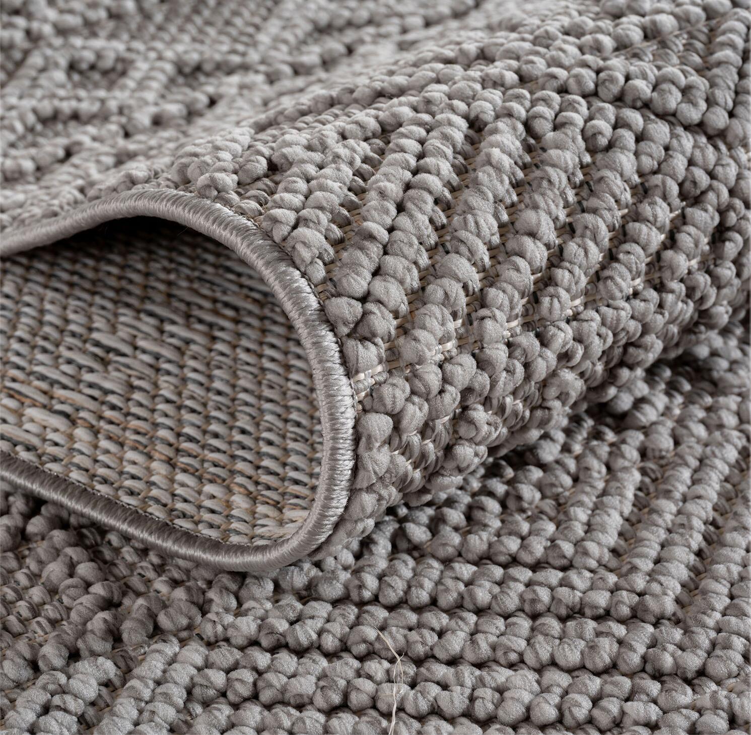 Ayyildiz Kurzflorteppich HELIX silber B/H/L: ca. 120x0,7x120 cm