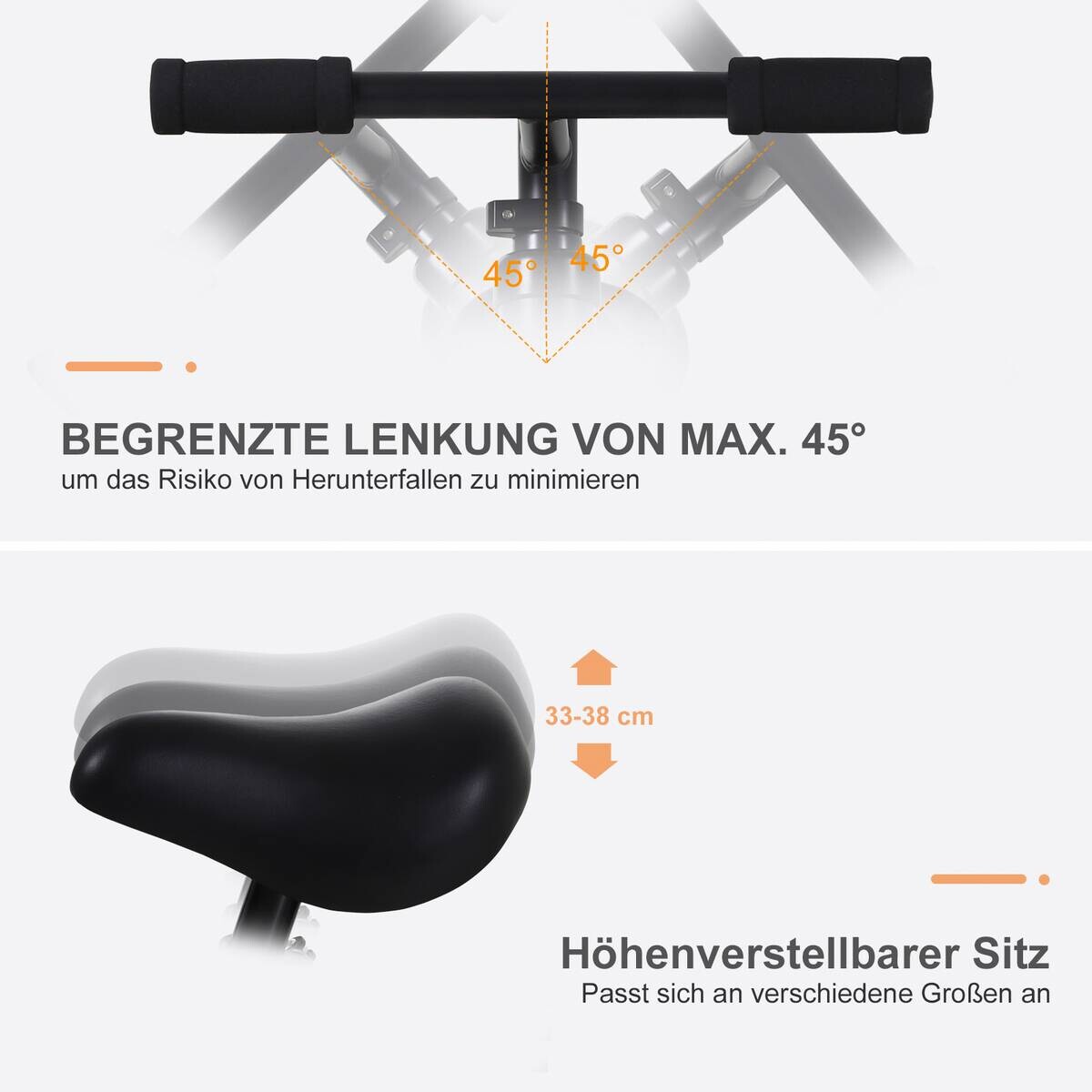 HOMCOM Laufrad schwarz B/H/L: ca. 36x54x85 cm