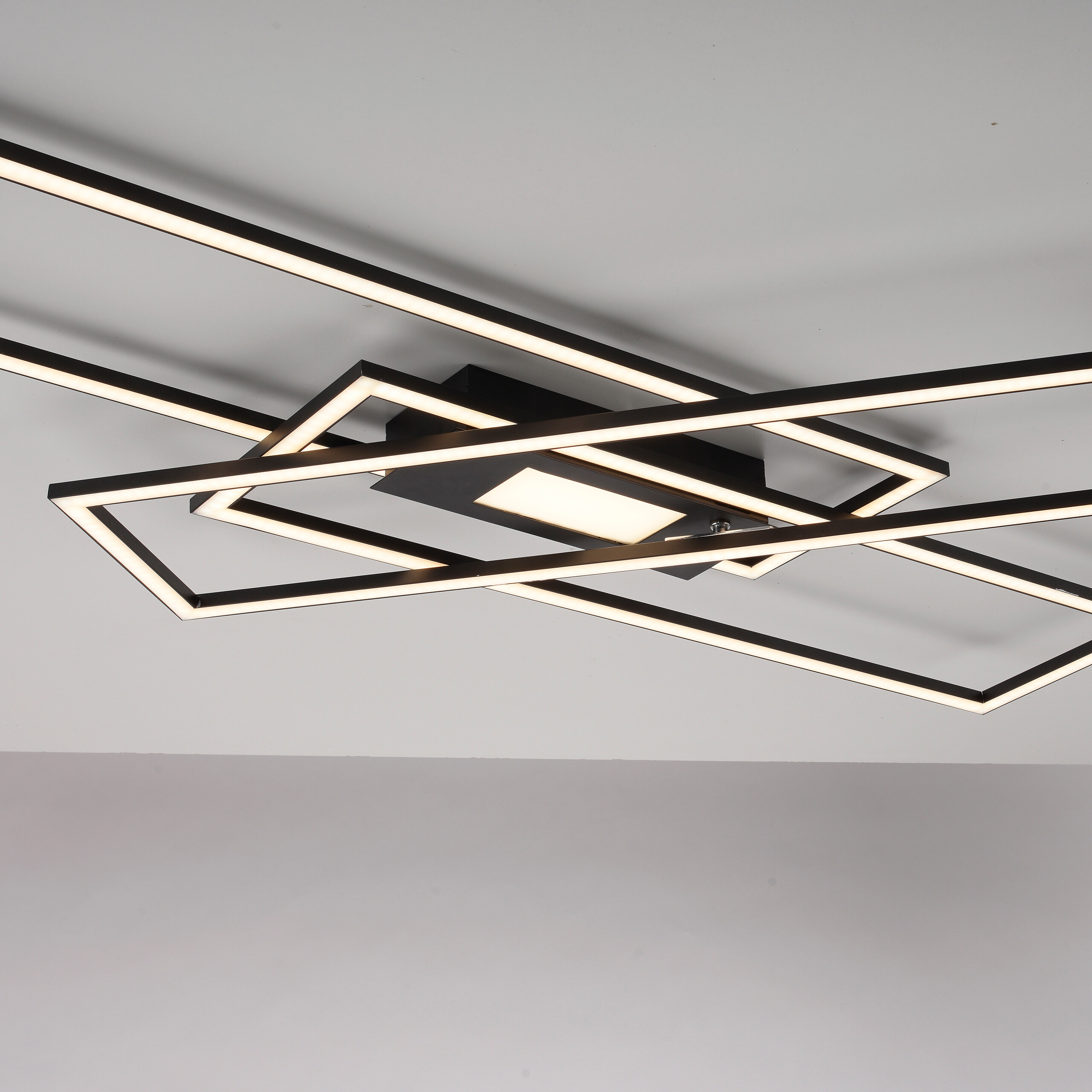 Just Light Deckenleuchte Asmin schwarz Aluminium B/H/T: ca. 99x5x69 cm