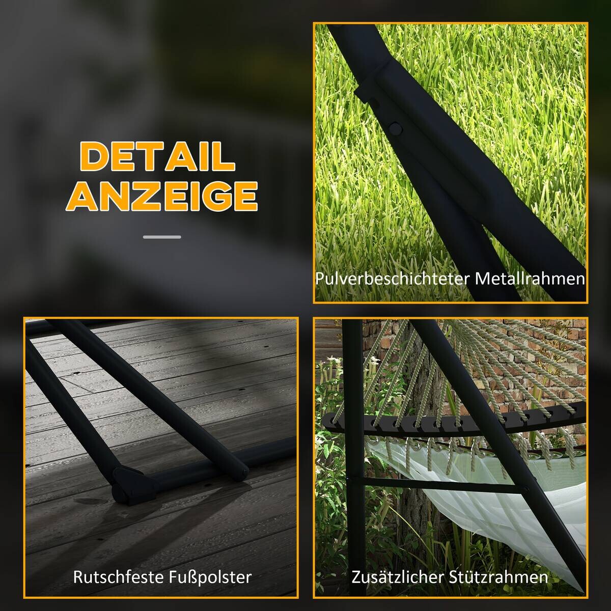 Outsunny Hängemattengestell weiß Nylon B/H/L: ca. 89x263x100 cm