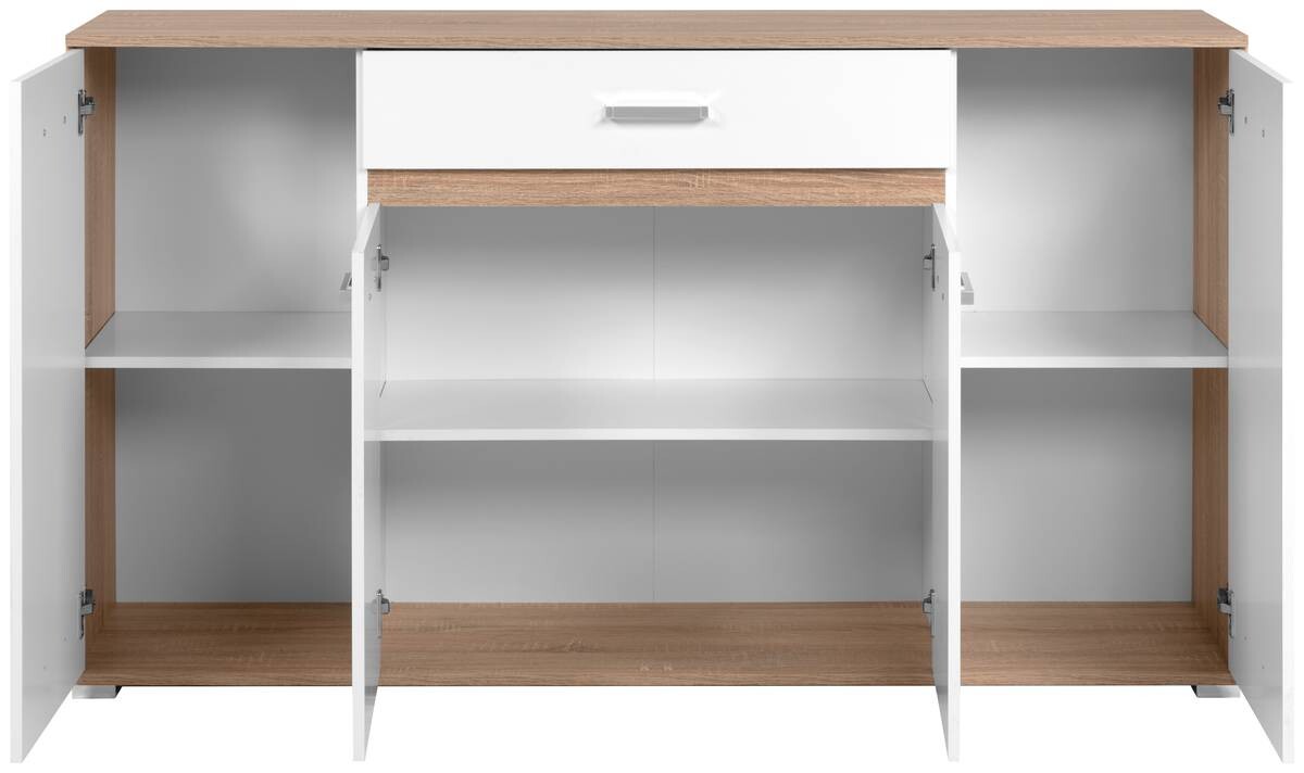 Sideboard Volos Eiche Sonoma Nachbildung weiß B/H/T: ca. 160x90x38 cm