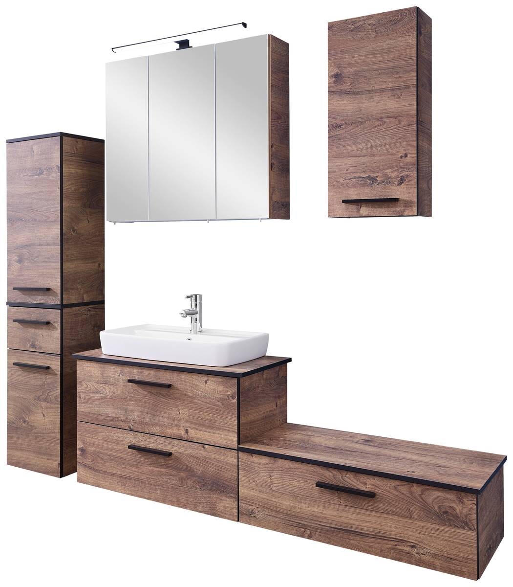 Badezimmer-Set Quickset 374 Eiche Ribeck Nachbildung B/H/T: ca. 142x200x44,5 cm Badezimmer-Set Quickset 374 Eiche Ribeck Nachbildung B/H/T: ca. 142x200x44,5 cm