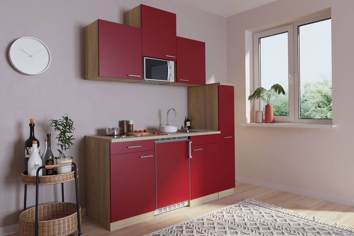 Respekta Küchenblock Economy rot B/H/T: ca. 180x200x60 cm