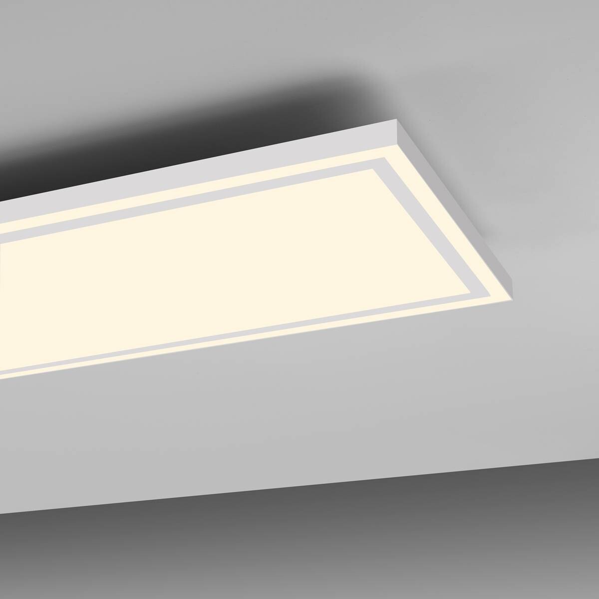 Just Light LED-Deckenleuchte BEDGING 14882-16 weiß Eisen Kunststoff B/H/T: ca. 80x5,6x35 cm 2 Brennstellen
