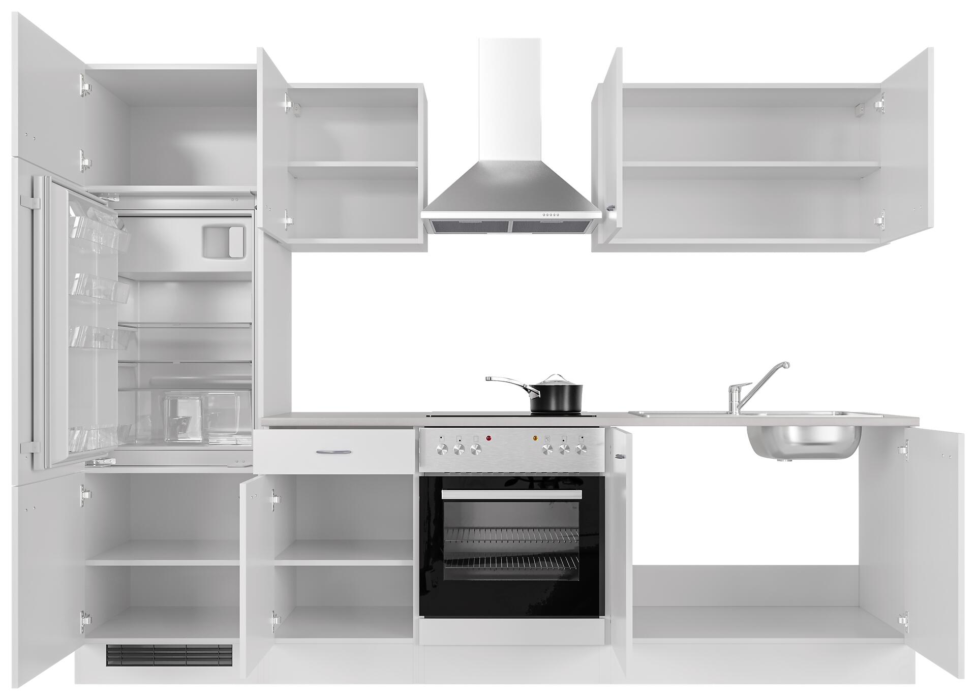 Küchenblock Wito weiß B/H/T: ca. 270x200x60 cm