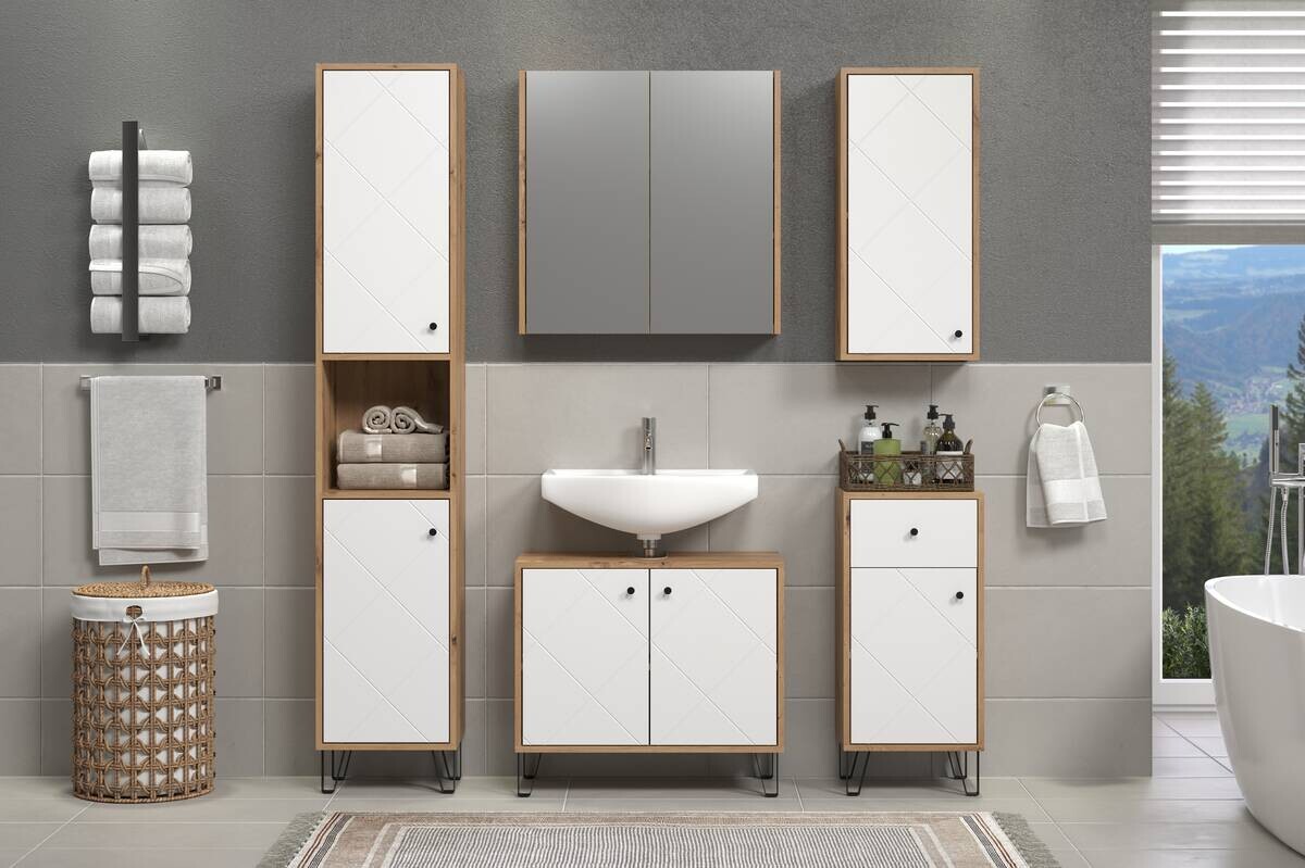 Spiegelschrank Touch Eiche Artisan Nachbildung B/H/T: ca. 69x70x15 cm