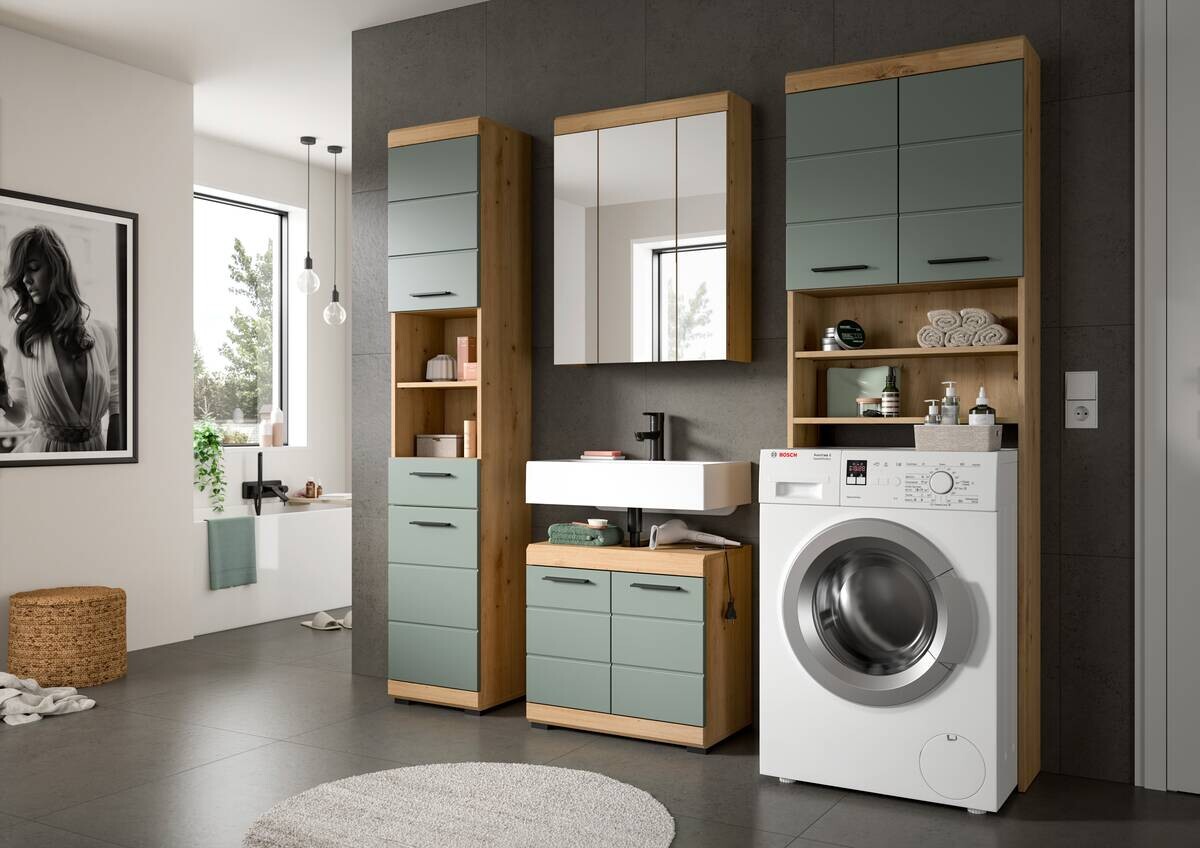 Badezimmer-Set Scout Eiche Artisan Nachbildung salbei Nachbildung B/H/T: ca. 190x191x34 cm