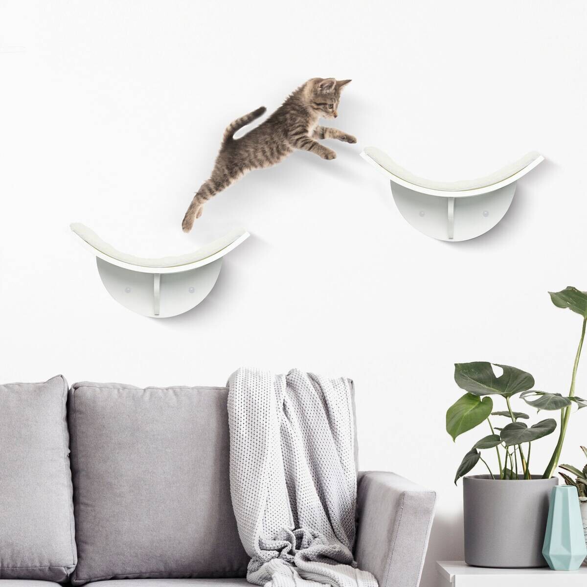 PawHut Wand-Katzenbett weiß MDF B/H/L: ca. 28x21x41 cm