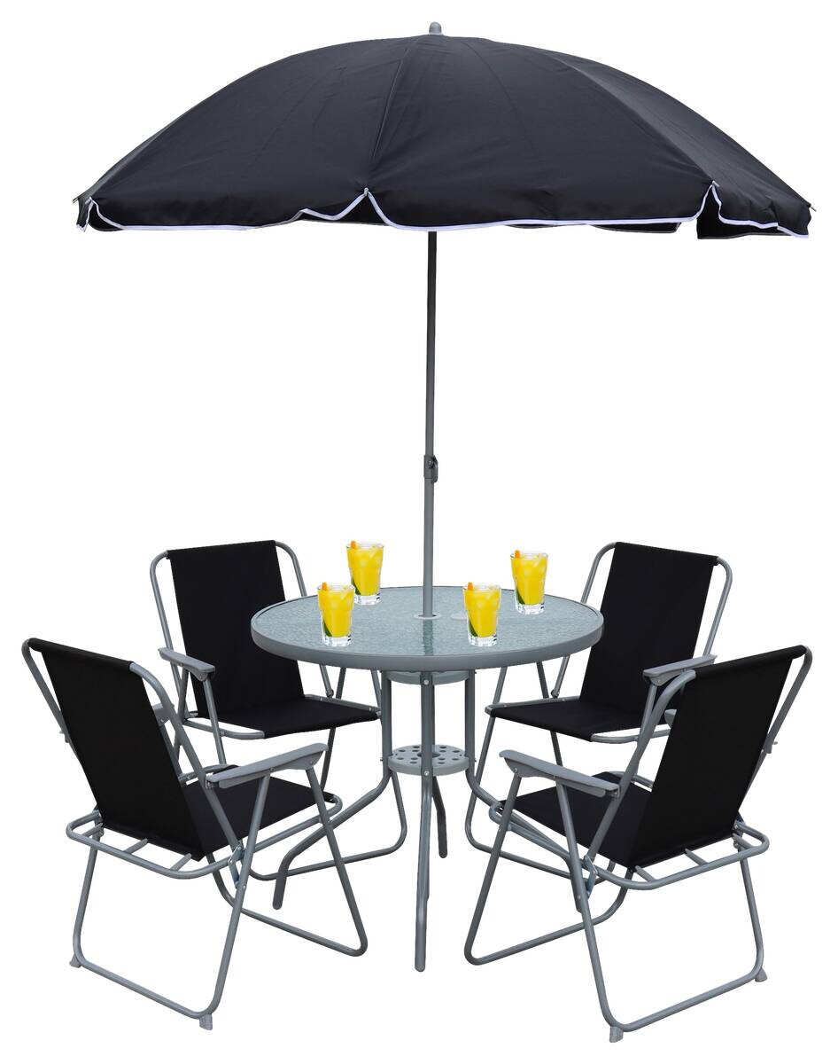 VCM Gartensitzgruppe Maxola schwarz Textilene B/H/L: ca. 75x74x75 cm