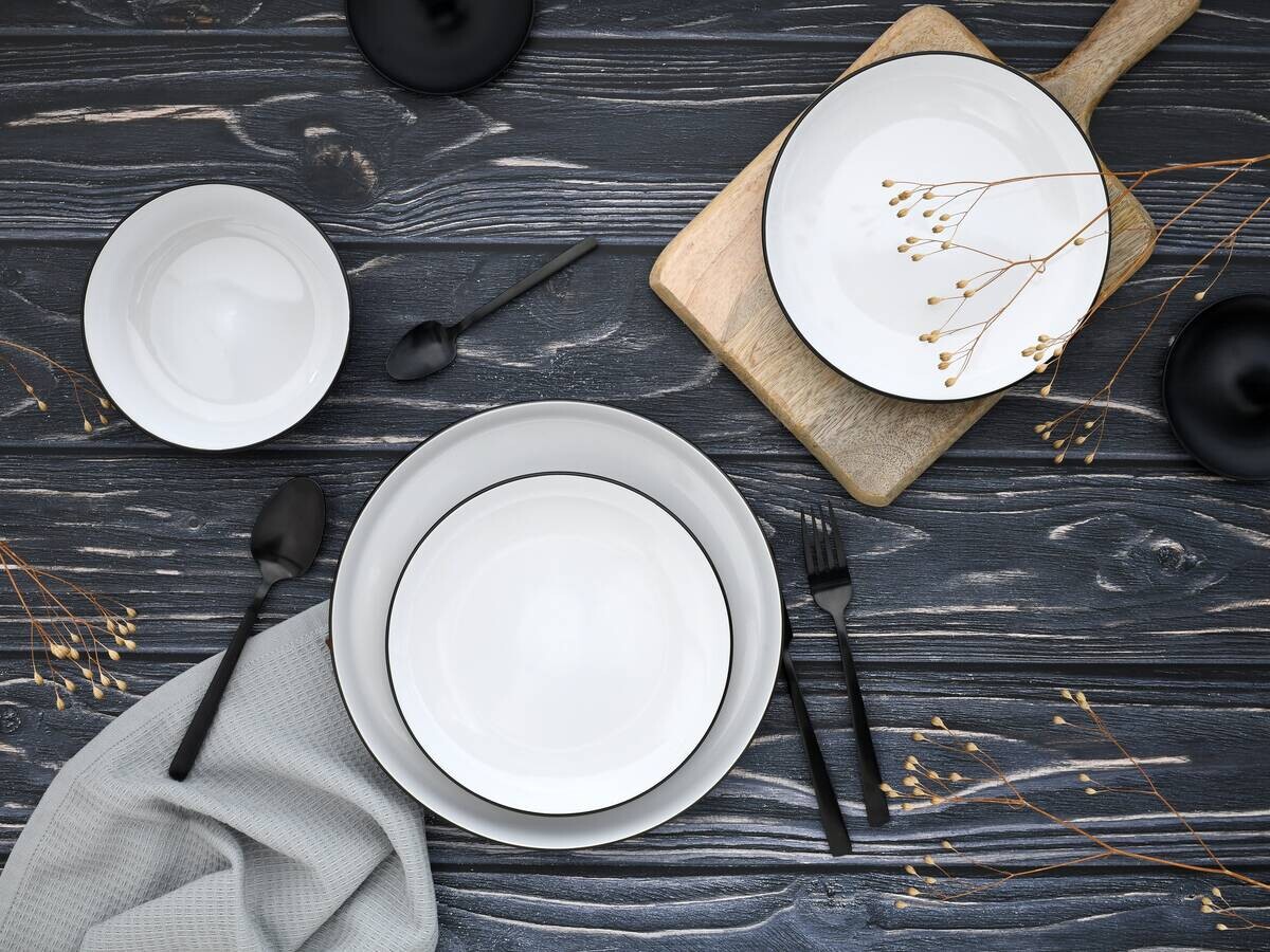 CreaTable Tafelservice Nordic weiß Steinzeug 12 tlg.