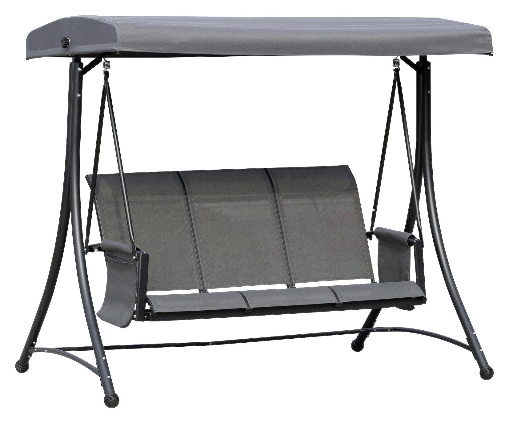 Outsunny Hollywoodschaukel dunkelgrau Metall B/H/T: ca. 196x172x128 cm