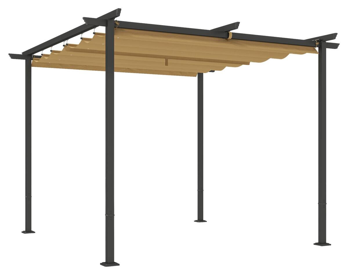 Outsunny Pergola beige Metall B/H/L: ca. 300x227x300 cm