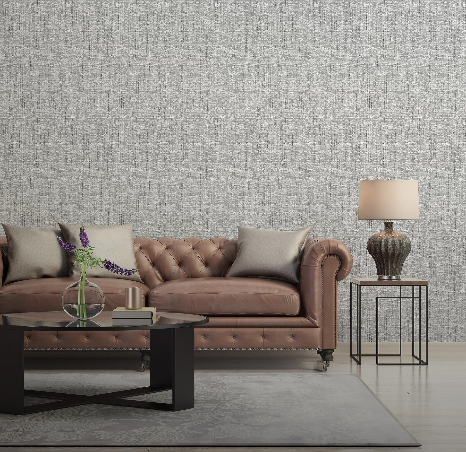 Vinyltapete Struktur grau B/L: ca. 53x1005 cm