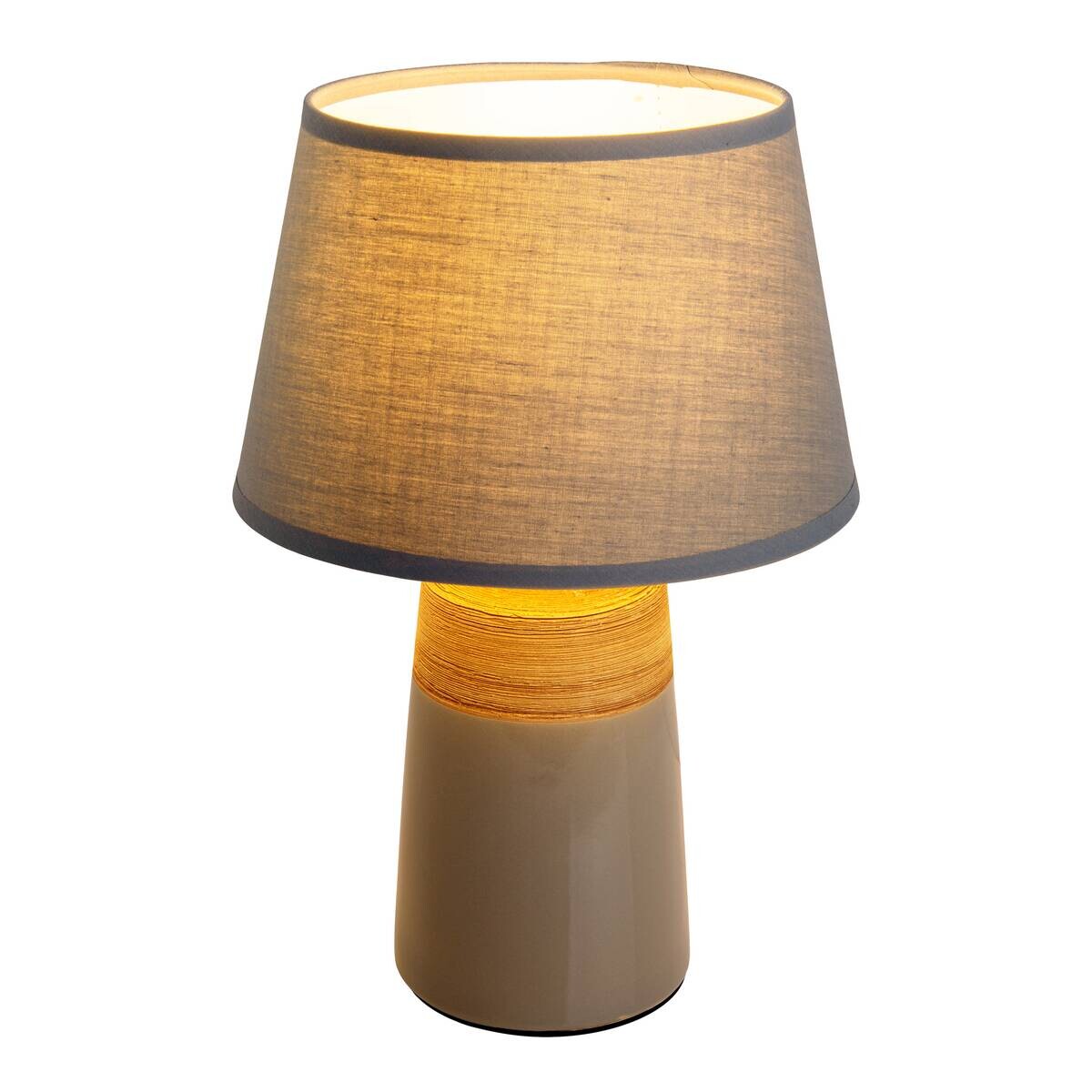 Näve Leuchten Tischleuchte 3122316 grau Keramik B/H/T: ca. 20x31x20 cm E14 1 Brennstellen