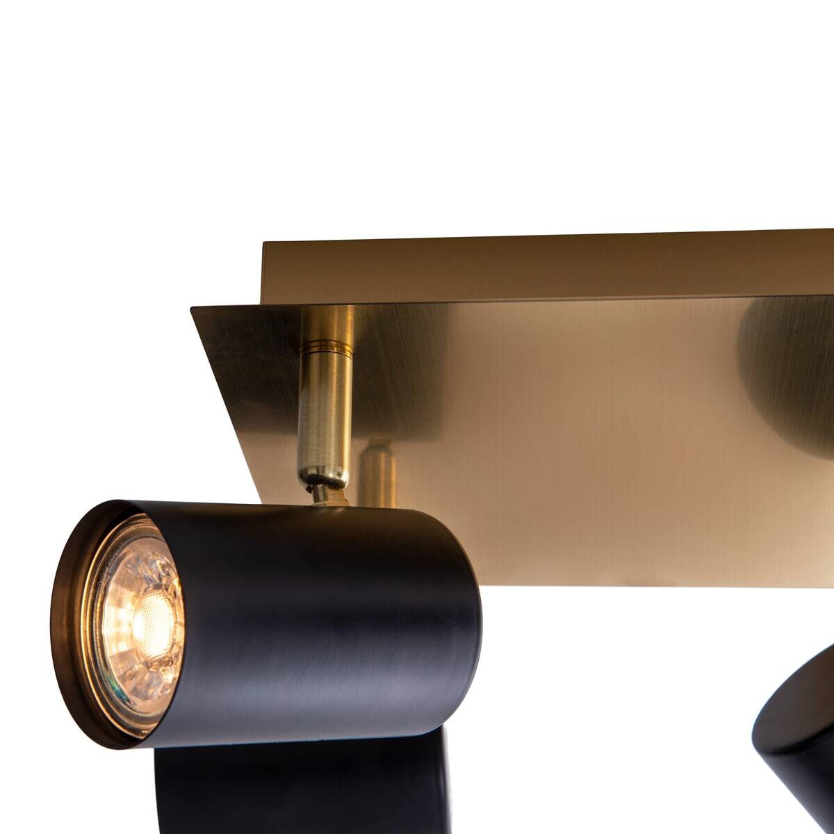 Näve Leuchten Deckenleuchte 1395022 schwarz gold Metall B/H/T: ca. 22x13,5x22 cm GU10 4 Brennstellen