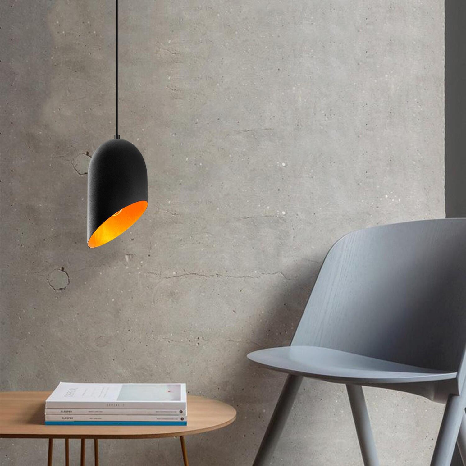 Opviq Pendelleuchte Kesik gold schwarz B/H/T/L/D: ca. 12x121x12x12x12 cm E27 1 Brennstellen