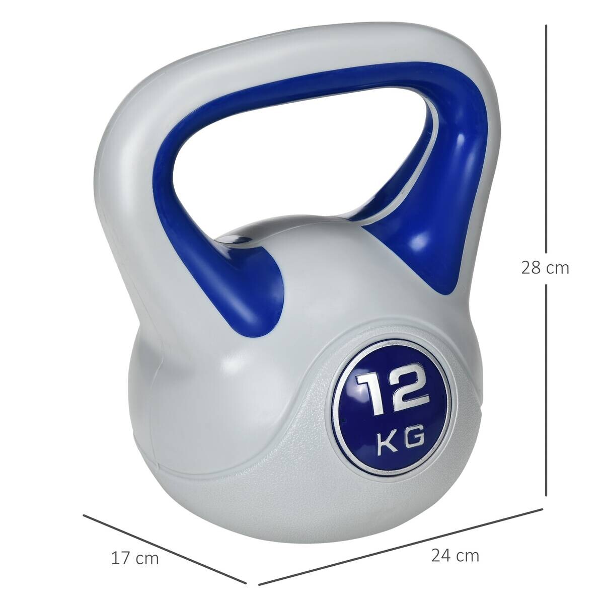 SPORTNOW Kettlebell blau Kunststoff B/H/L: ca. 17x28x24 cm