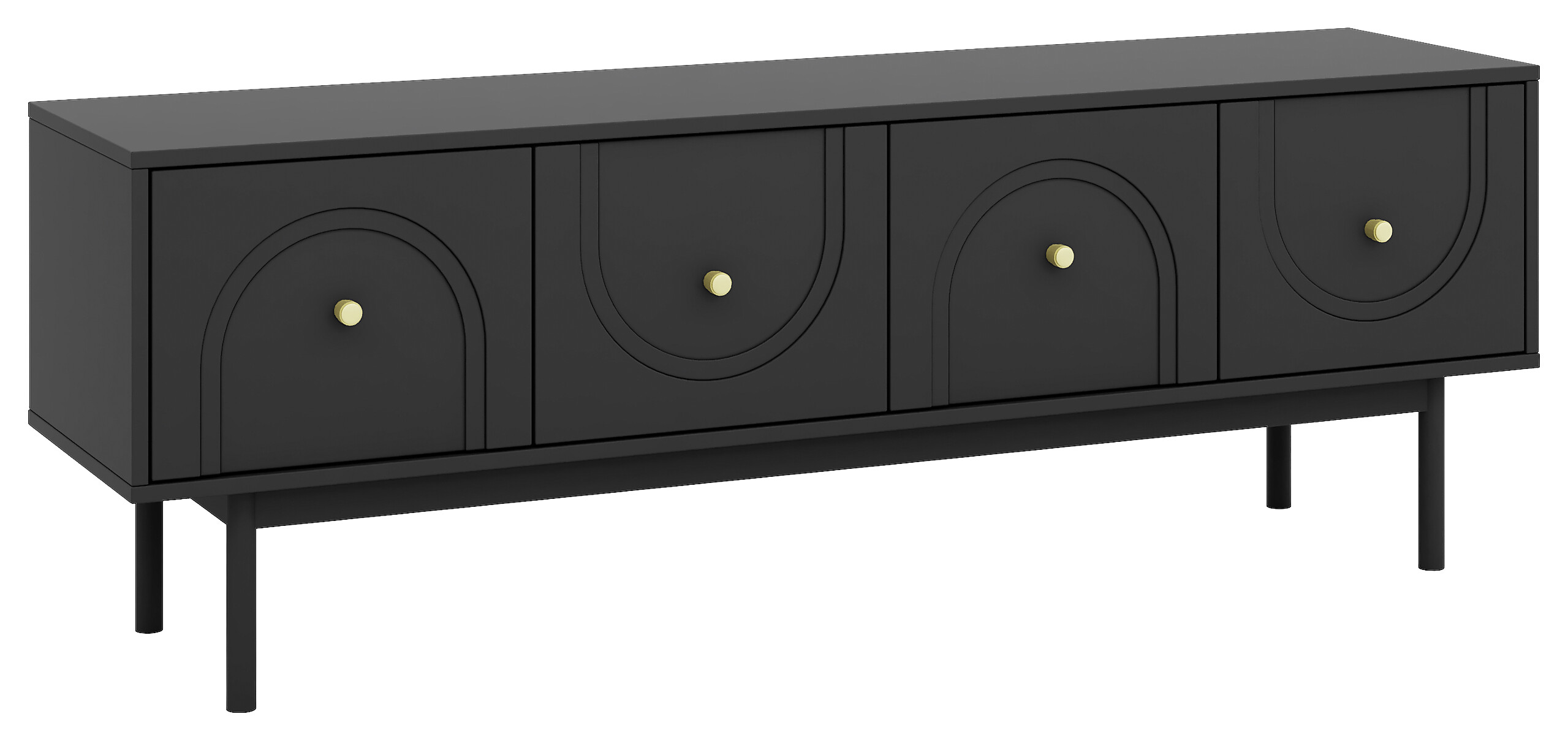 Lowboard MAZOMA schwarz gold Optik B/H/T: ca. 154x53,5x39 cm