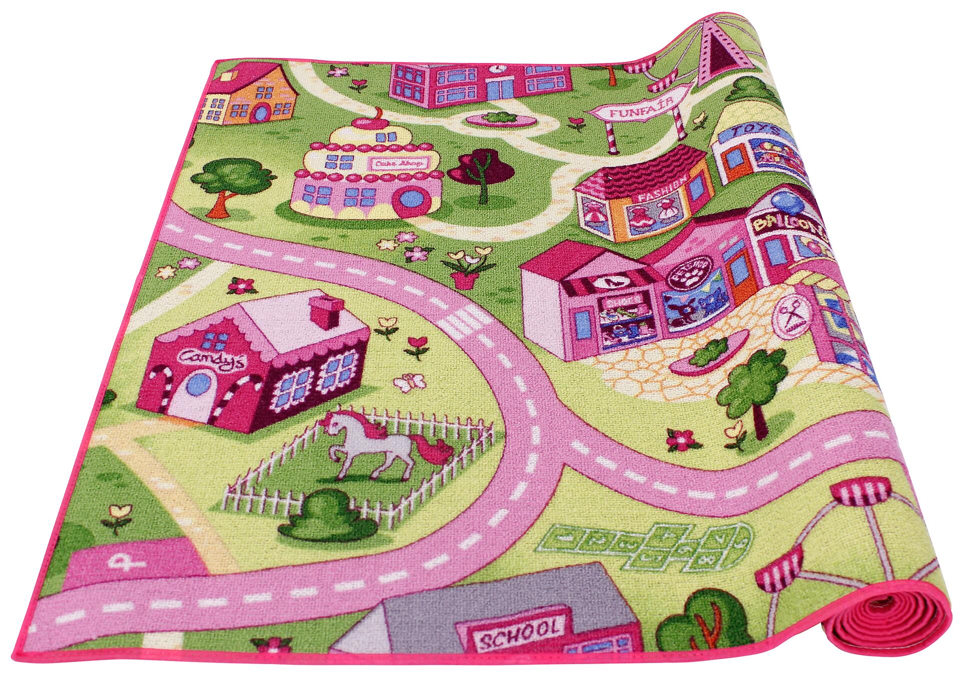 Kinderteppich Sweet Town pink B/L: ca. 95x200 cm