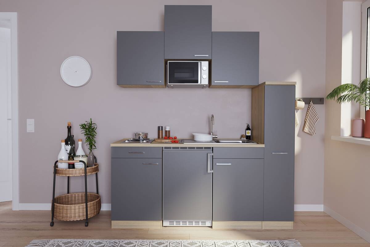 Respekta Küchenblock Economy grau B/H/T: ca. 180x200x60 cm