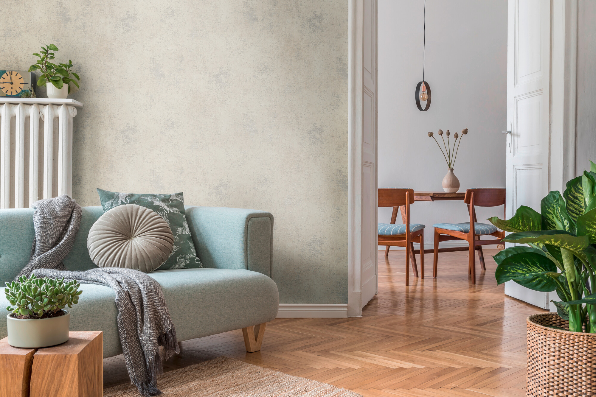 A.S.Creation Vliestapete weiß creme B/H/D: ca. 53x1005x8,9 cm