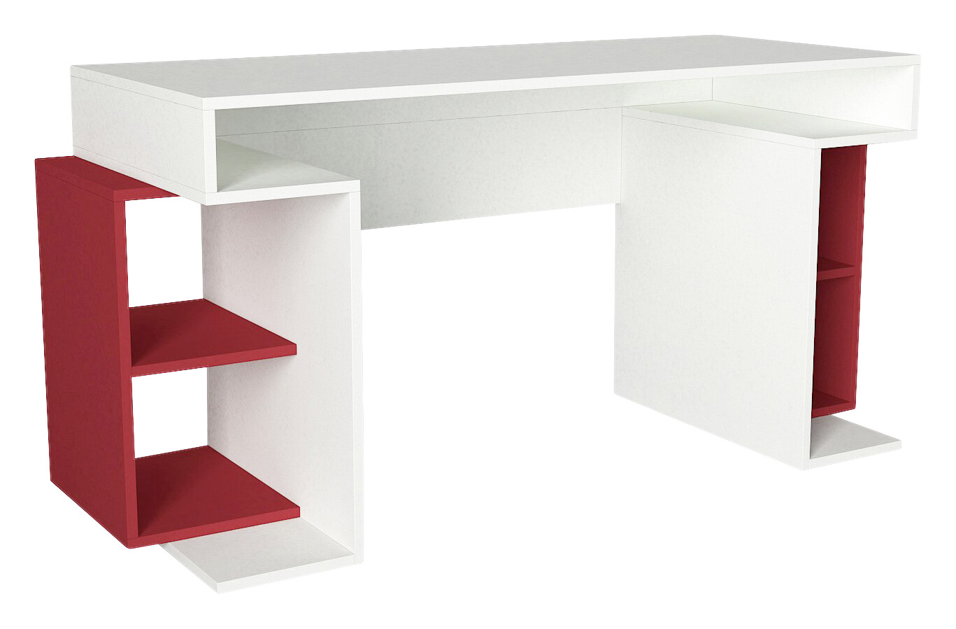 Schreibtisch Monument weiß rot B/H/T: ca. 140x75x75 cm