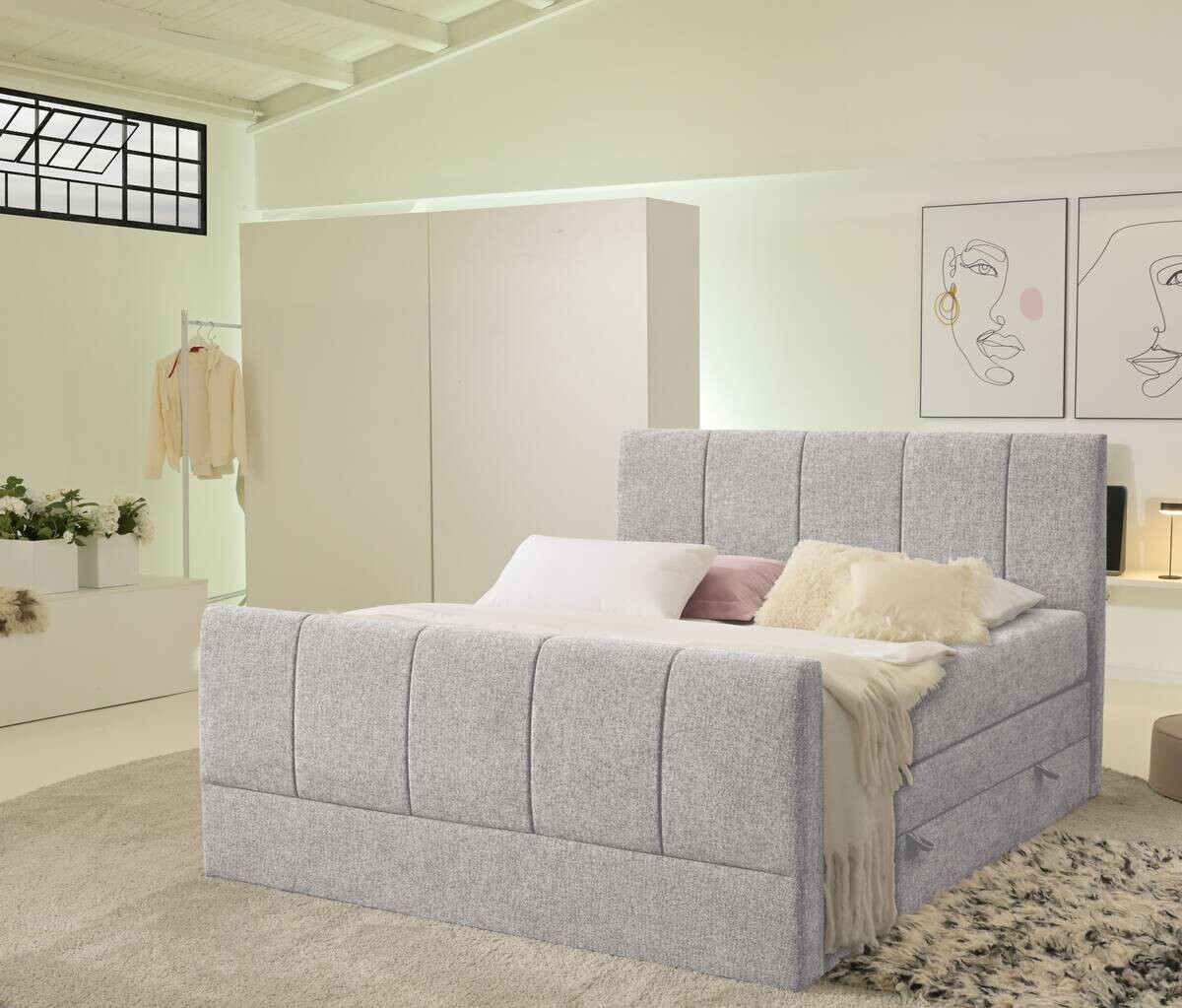 Boxspringbett Harmony hellgrau Liegefläche B/L: ca. 160x200 cm Boxspringbett Harmony hellgrau Liegefläche B/L: ca. 160x200 cm