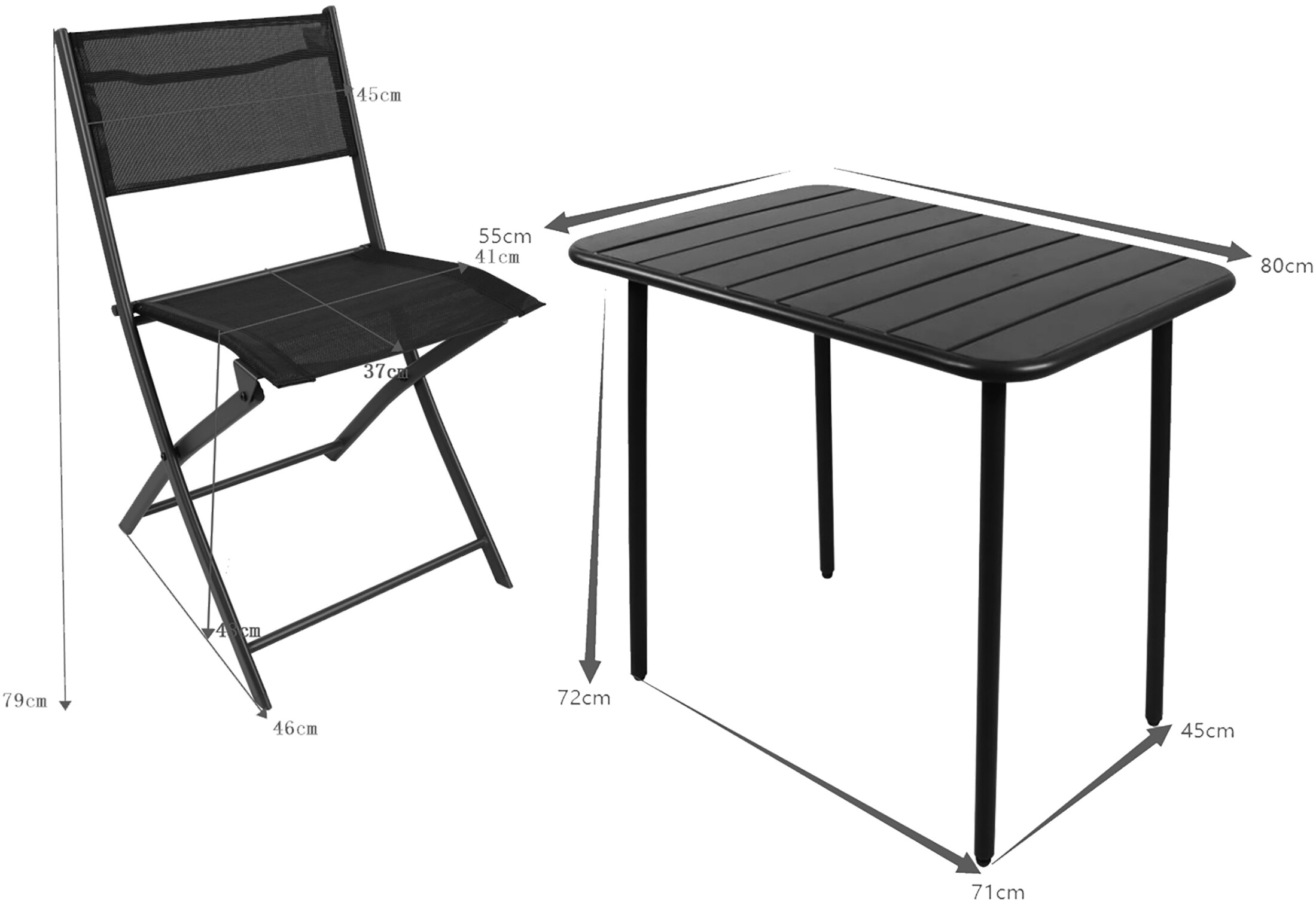 VCM Gartensitzgruppe Sumila rot Stahl B/H/L: ca. 80x72x55 cm