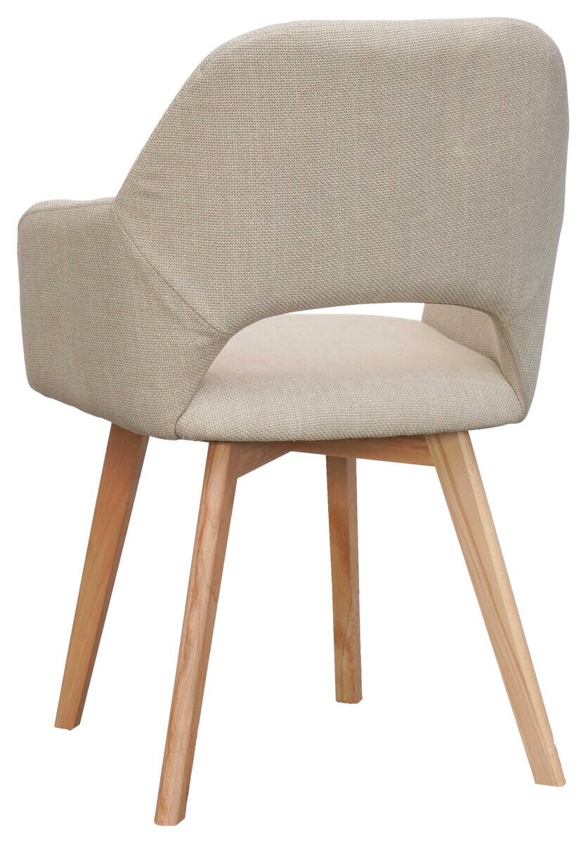 Armlehnstuhl Stade beige natur Polyester Buche B/H/T: ca. 57x87x62 cm