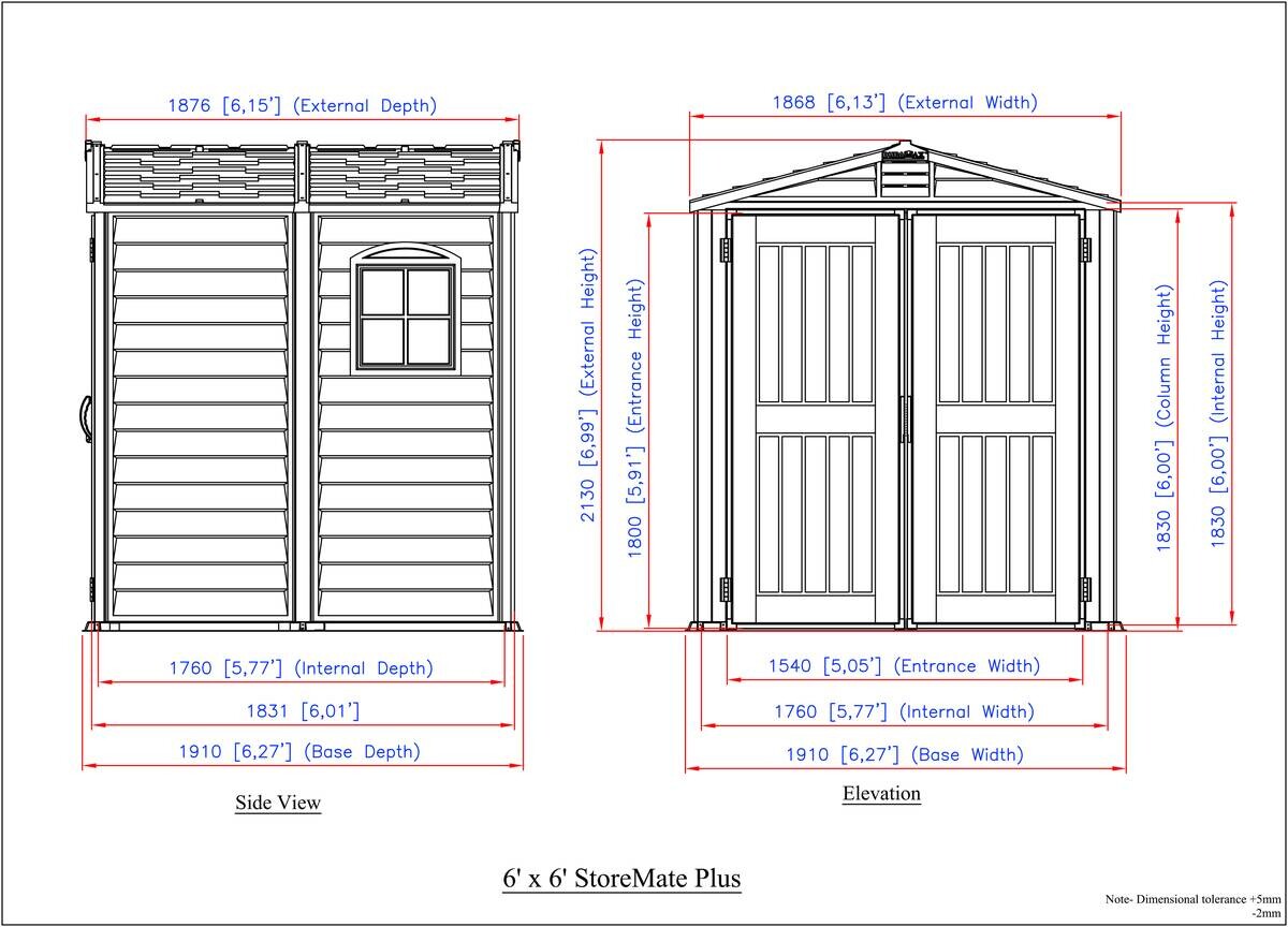 VCM Gerätehaus grau B/H/L: ca. 186x213x190 cm