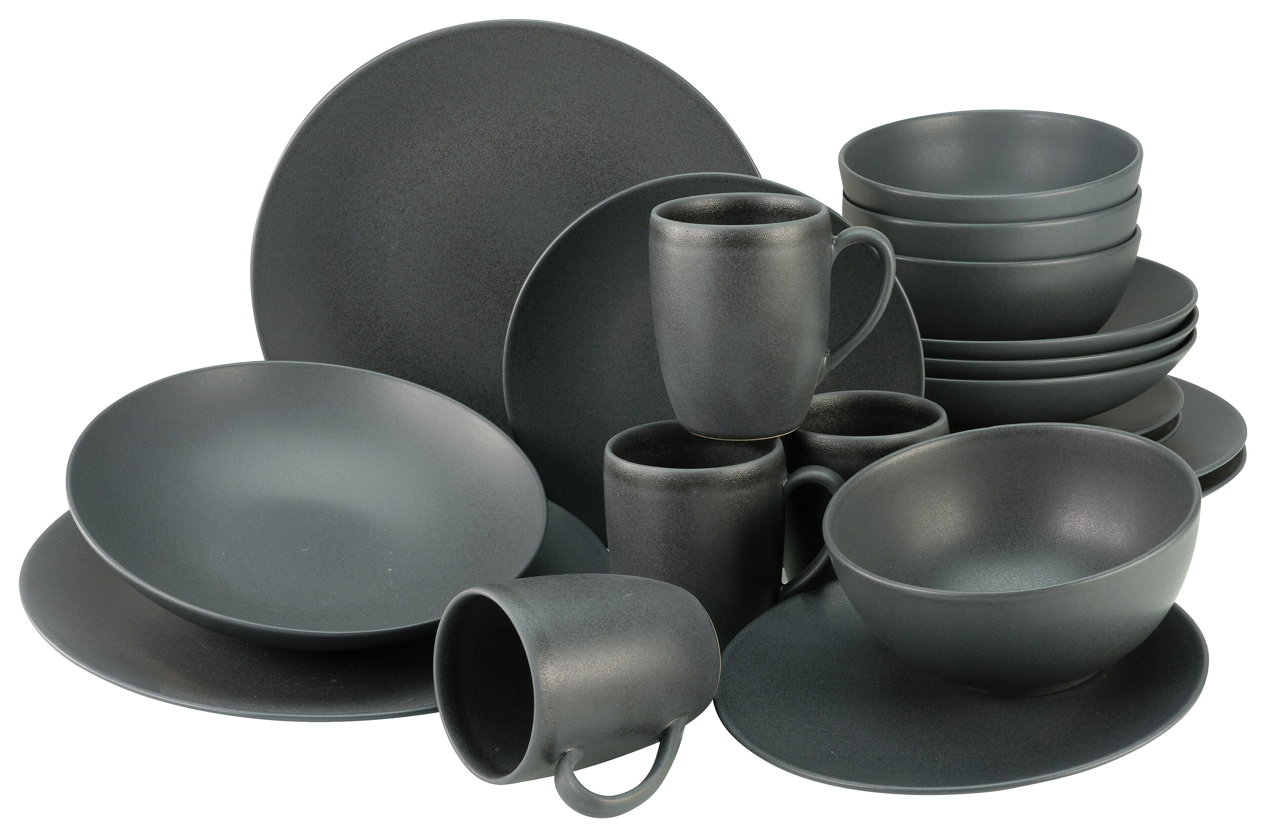 CreaTable Kombiservice Soft Touch schwarz Stein 20 tlg.