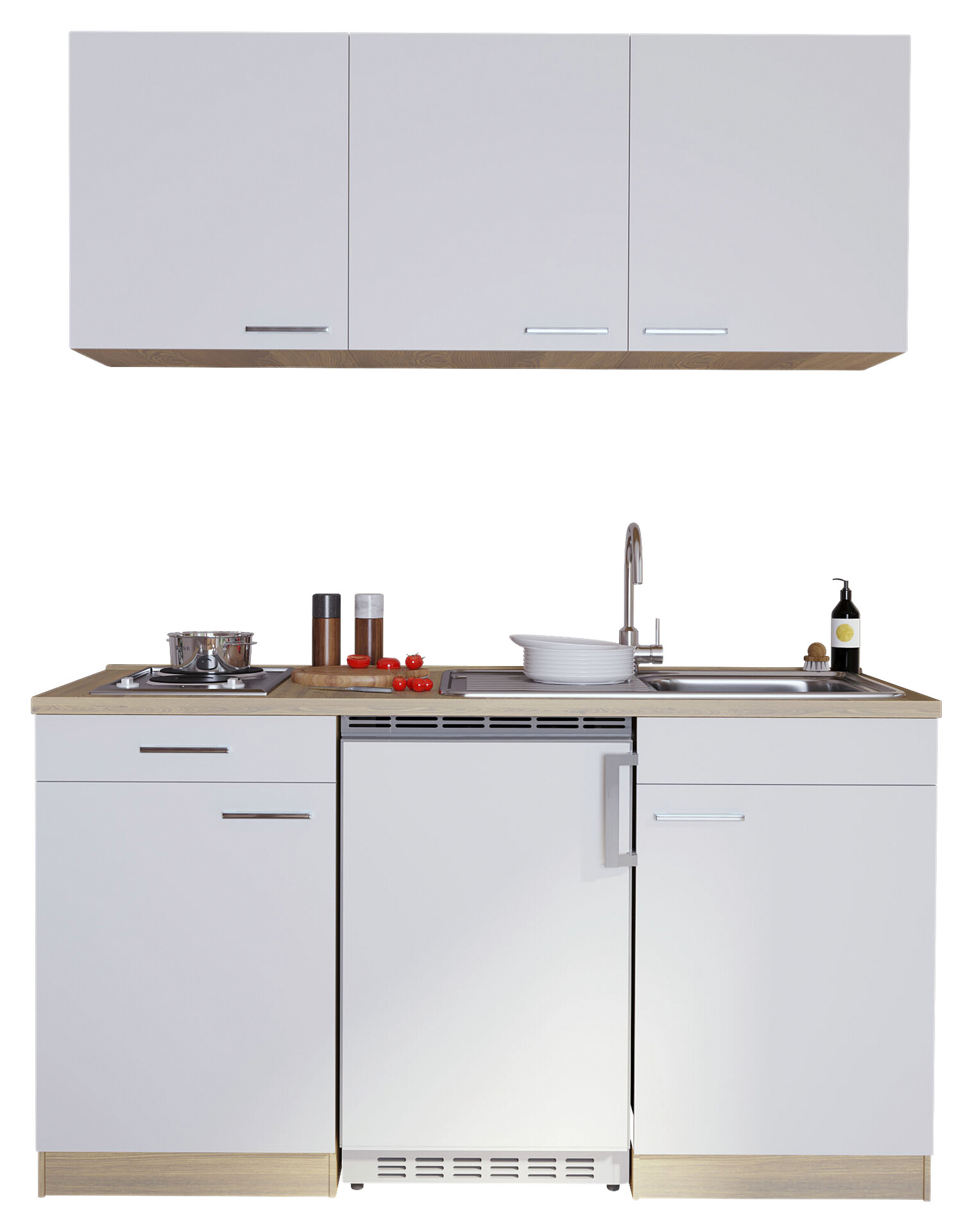 Respekta Singleküche Economy weiß matt B/H/T: ca. 150x200x60 cm