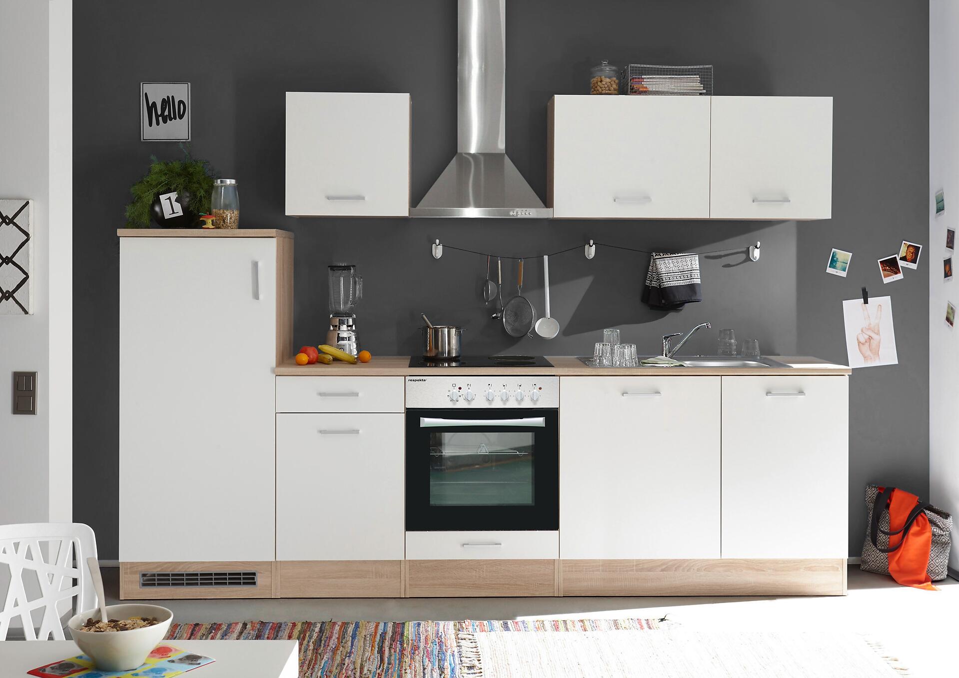 Respekta Küchenblock Economy weiß matt B/H/T: ca. 280x200x60 cm